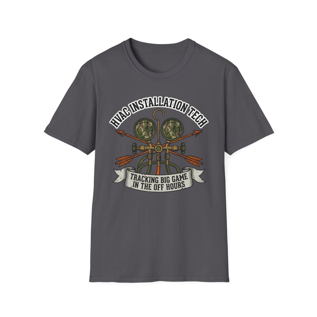 HVAC Installation Tech Tracking Big Game In The Off Hours T-Shirt