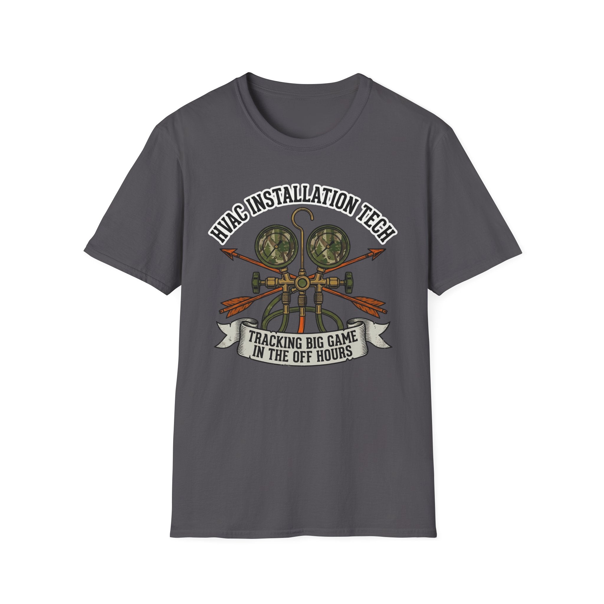 HVAC Installation Tech Tracking Big Game In The Off Hours T-Shirt