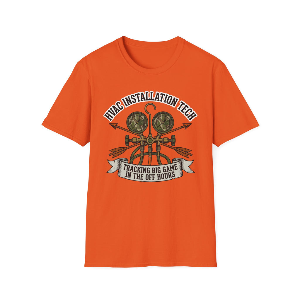 HVAC Installation Tech Tracking Big Game In The Off Hours T-Shirt