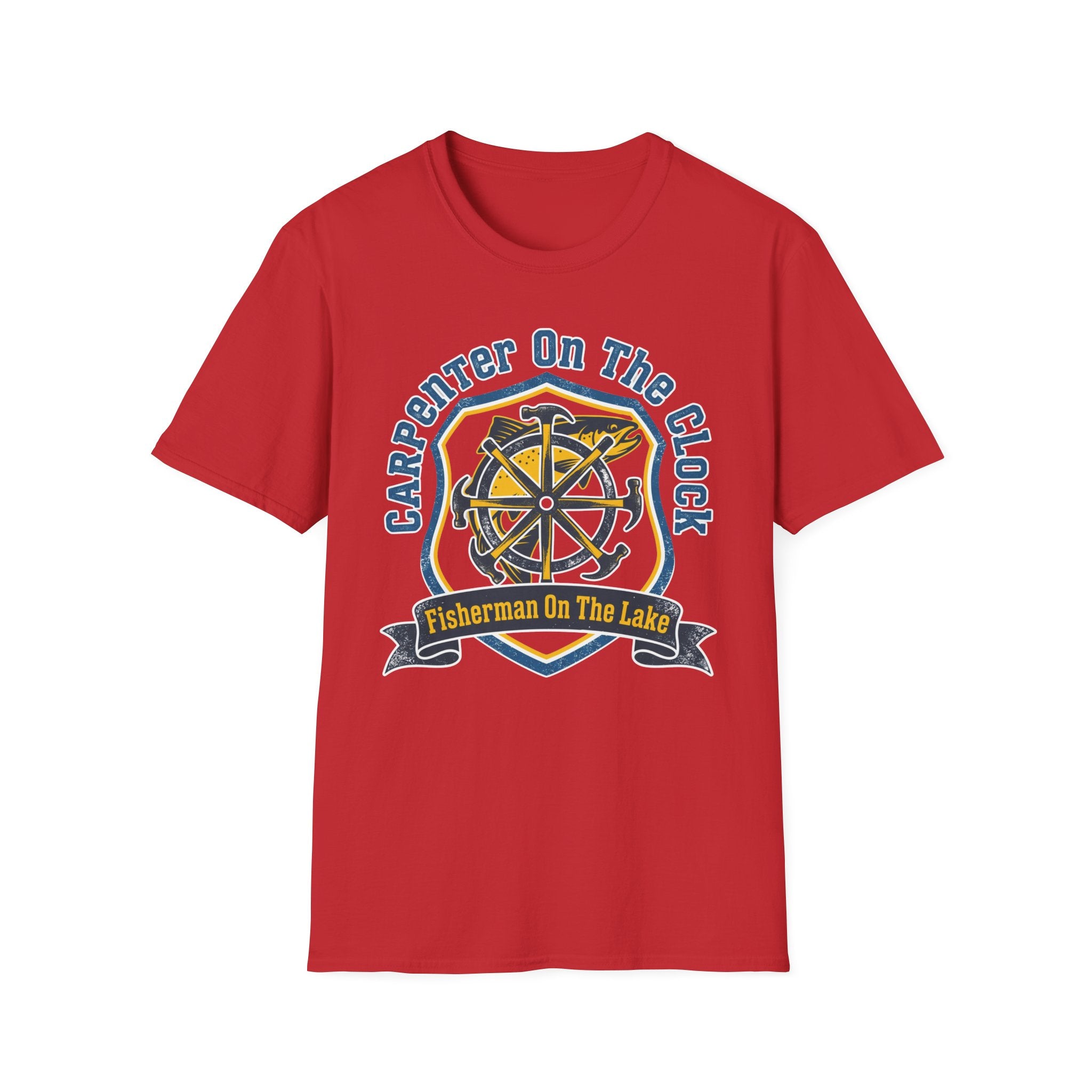 Carpenter On The Clock Fisherman On The Lake  T-Shirt