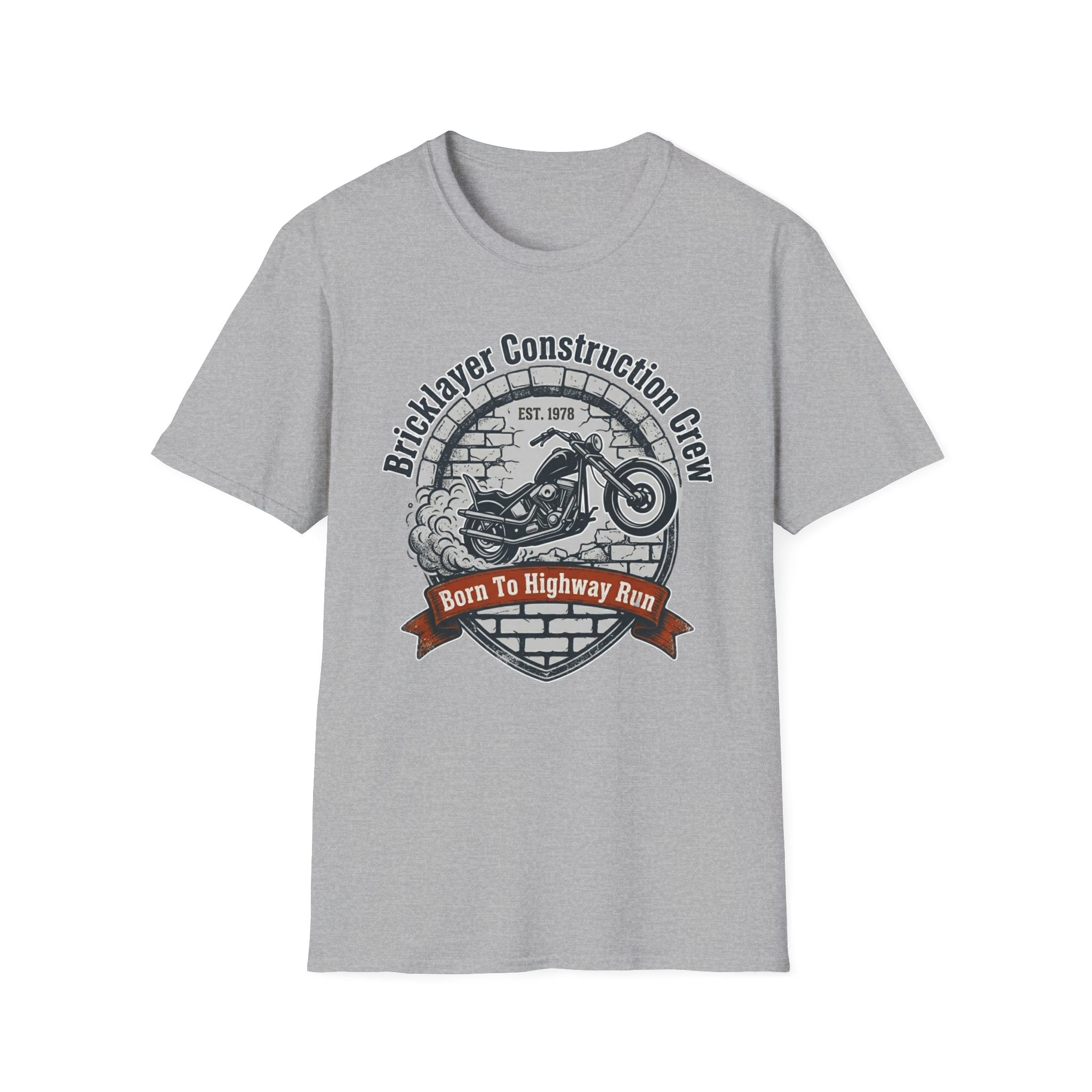Bricklayer Construction Crew Born to Highway Run T-Shirt