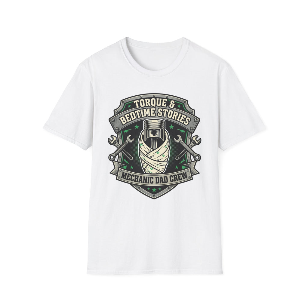 Tourque And Bedtime Stories Mechanic Dad Crew  T-Shirt