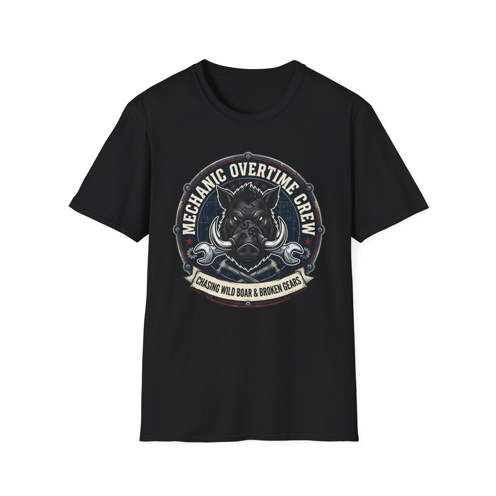 Mechanic Overtime Crew Chasing Wild Boar And Broken Gears T-Shirt