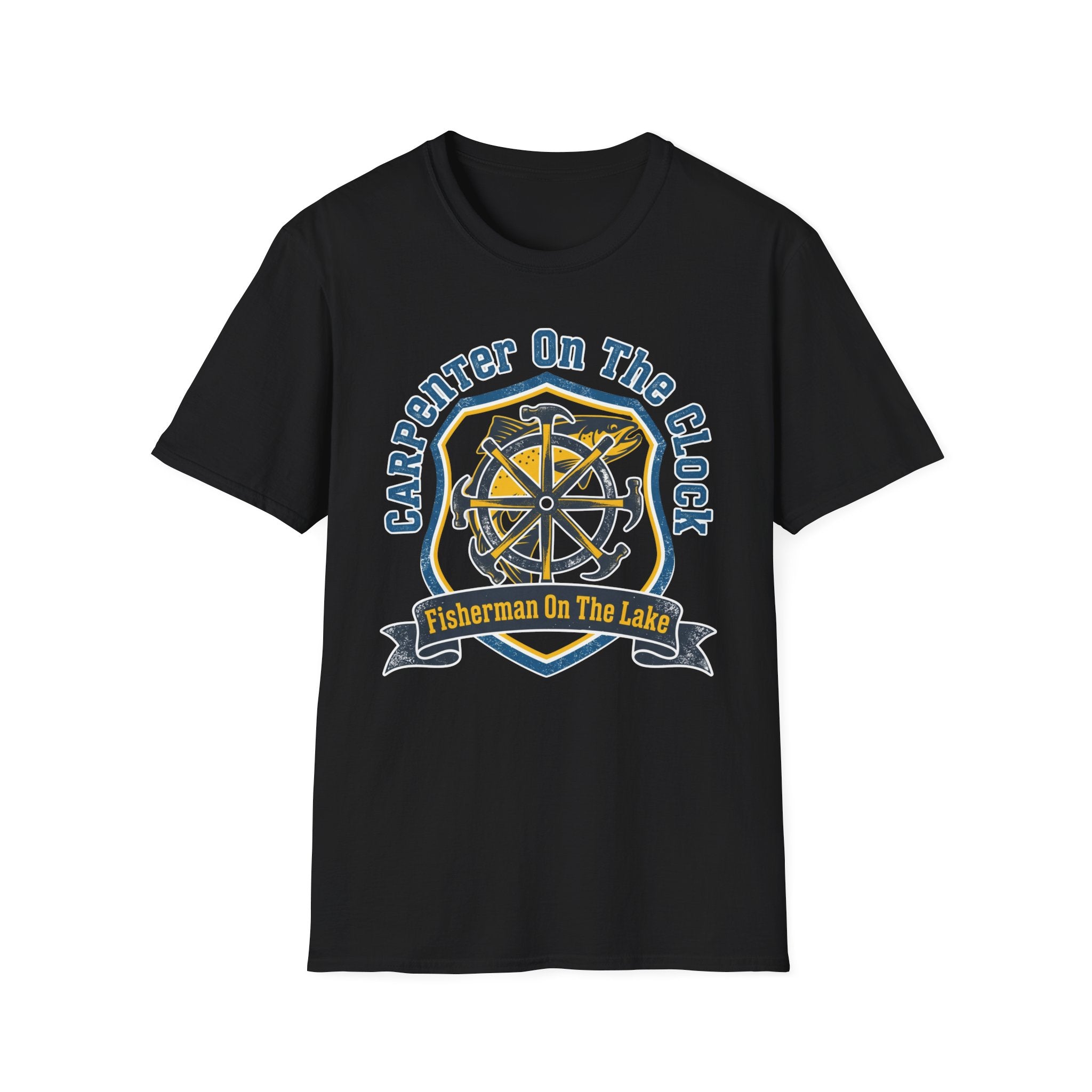 Carpenter On The Clock Fisherman On The Lake  T-Shirt