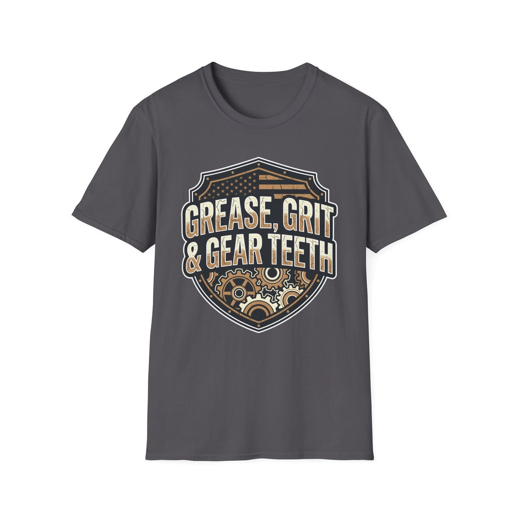 Grease, Grit & Gear Teeth Blue Collar Pride T-Shirt