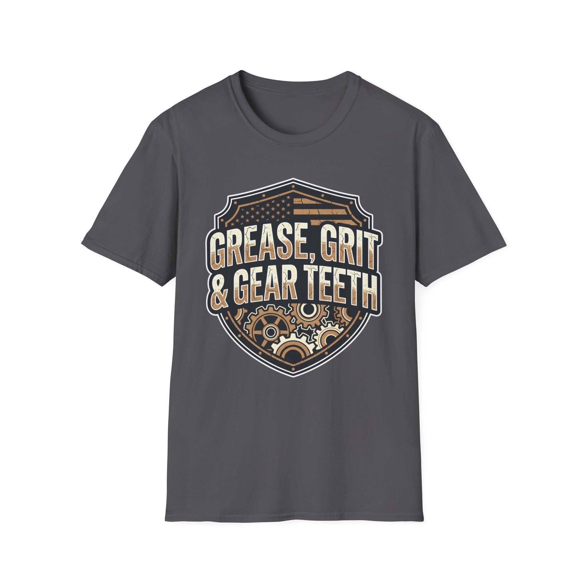 Grease, Grit & Gear Teeth Blue Collar Pride T-Shirt