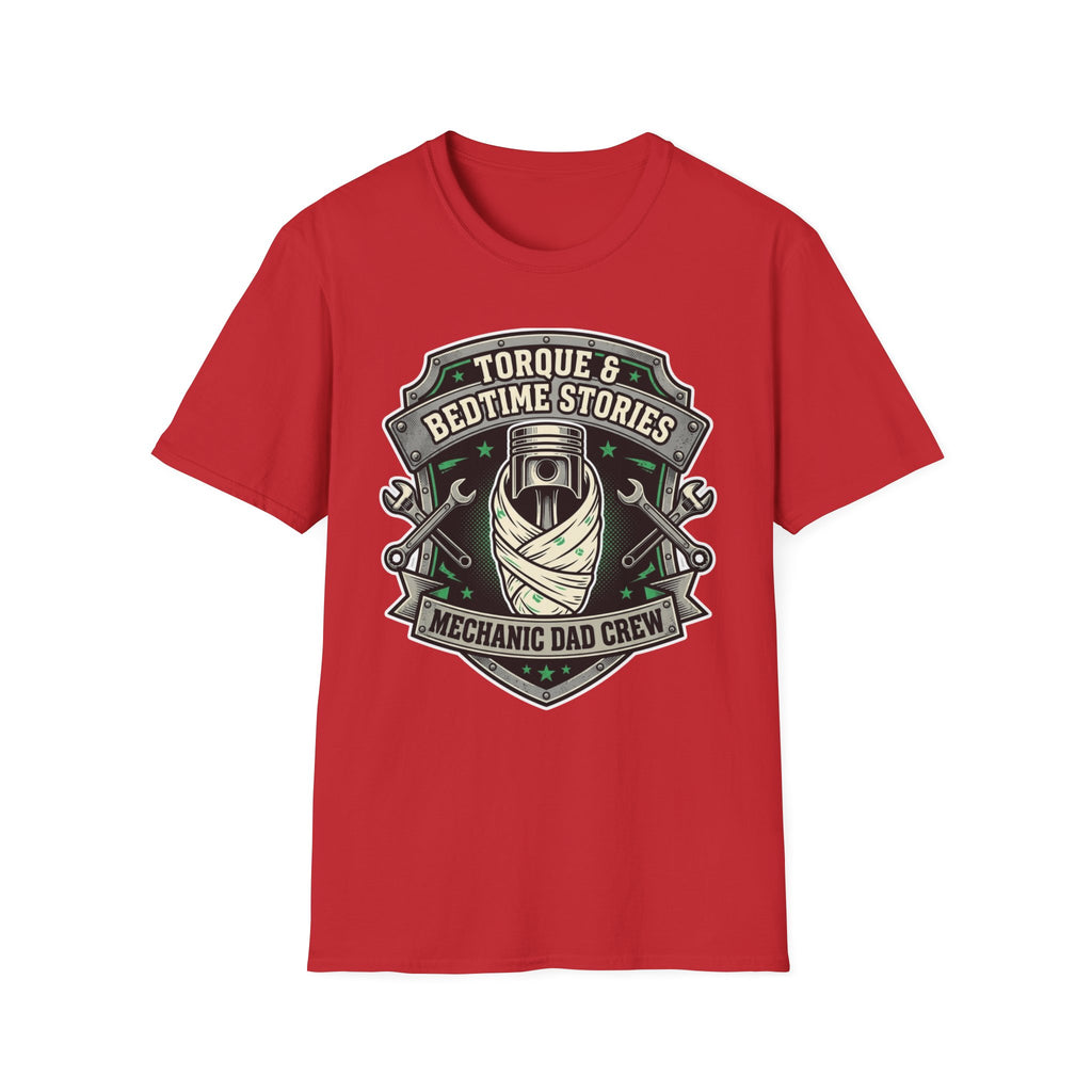 Tourque And Bedtime Stories Mechanic Dad Crew  T-Shirt