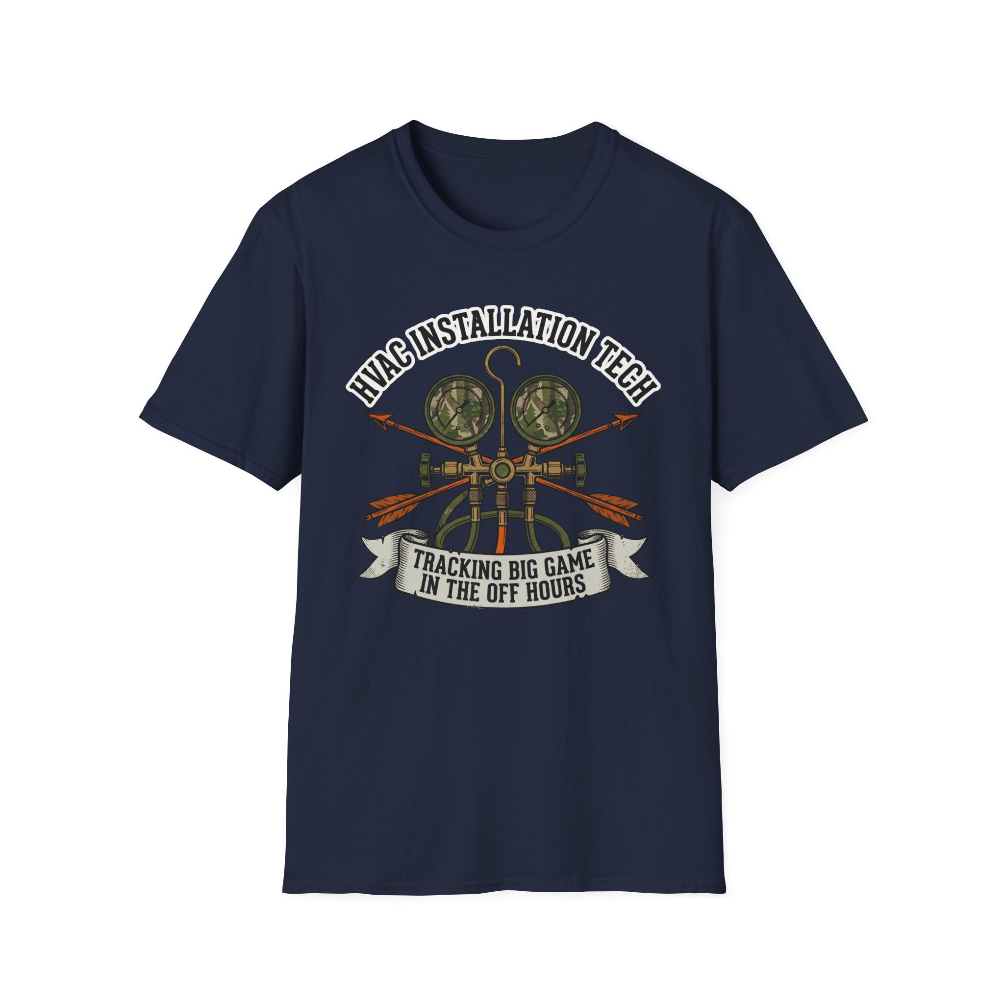 HVAC Installation Tech Tracking Big Game In The Off Hours T-Shirt
