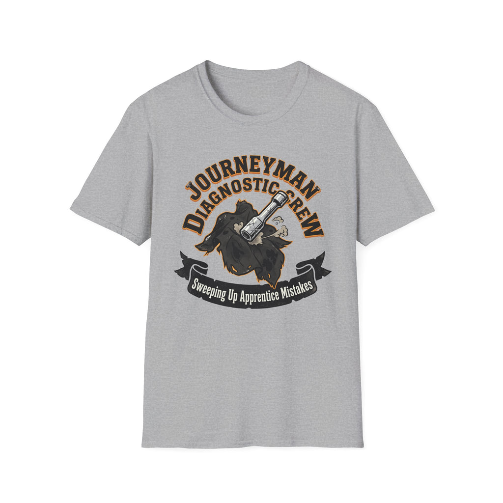 Journeyman Diagnostic Crew Sweeping Up Apprentice Mistakes T-Shirt