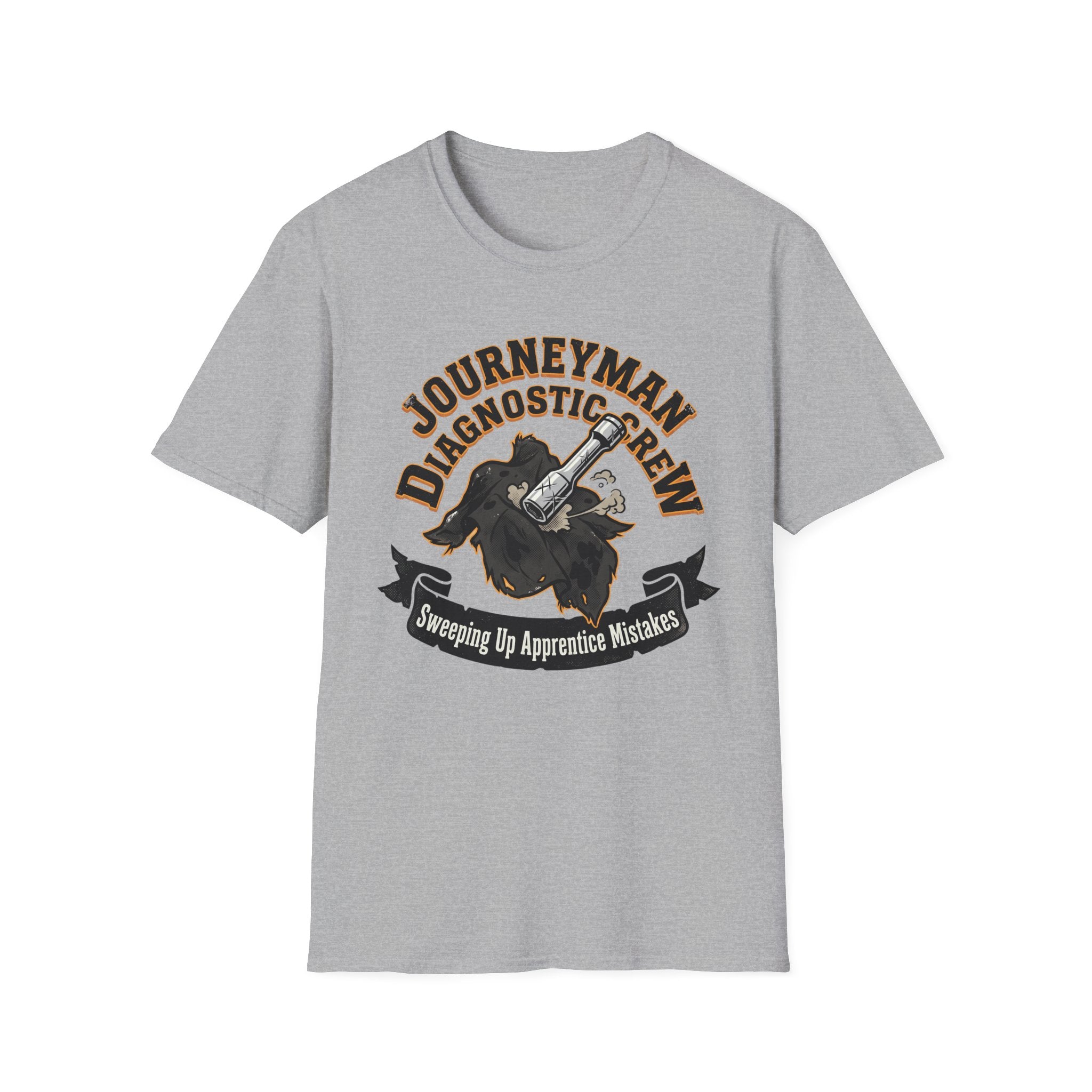 Journeyman Diagnostic Crew Sweeping Up Apprentice Mistakes T-Shirt