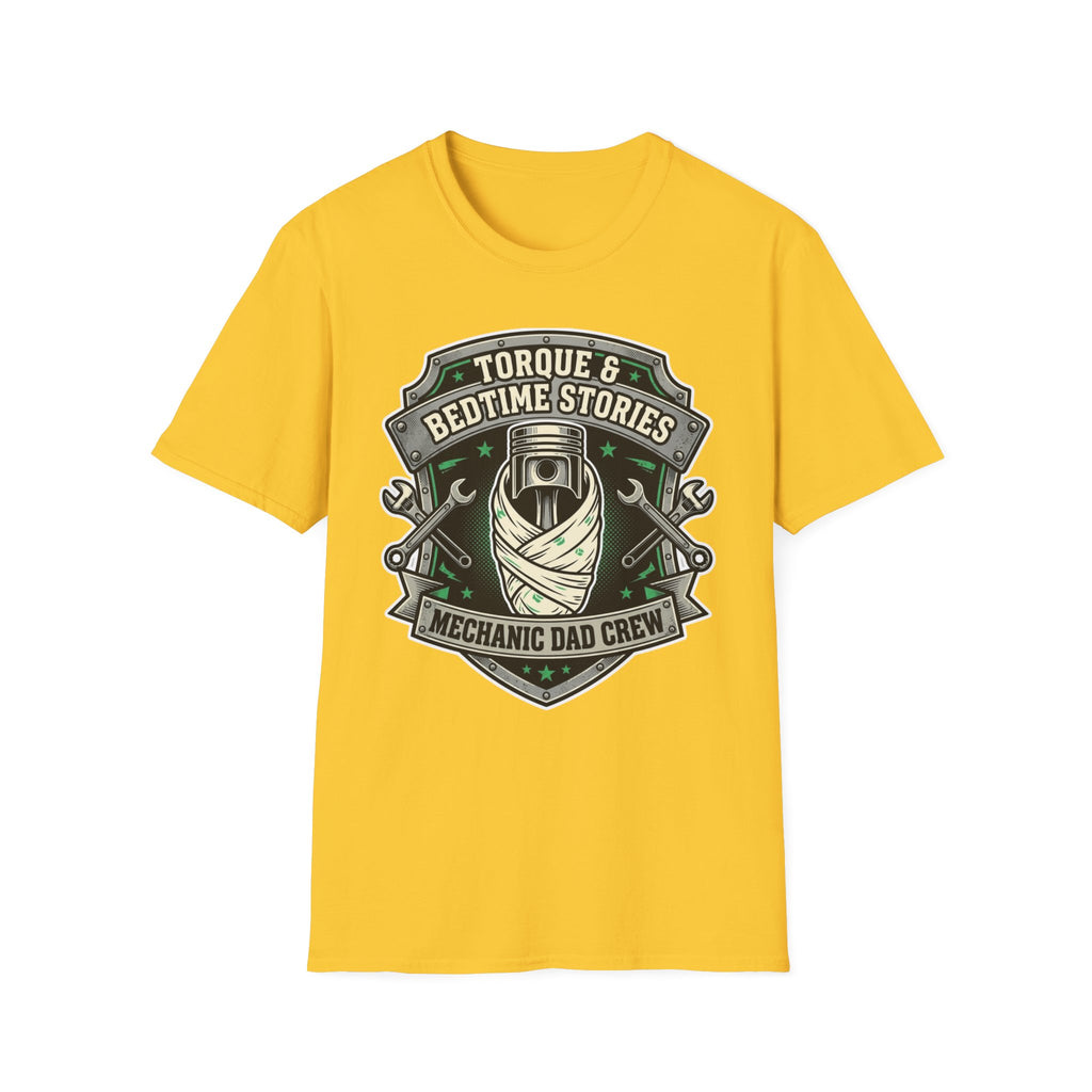 Tourque And Bedtime Stories Mechanic Dad Crew  T-Shirt