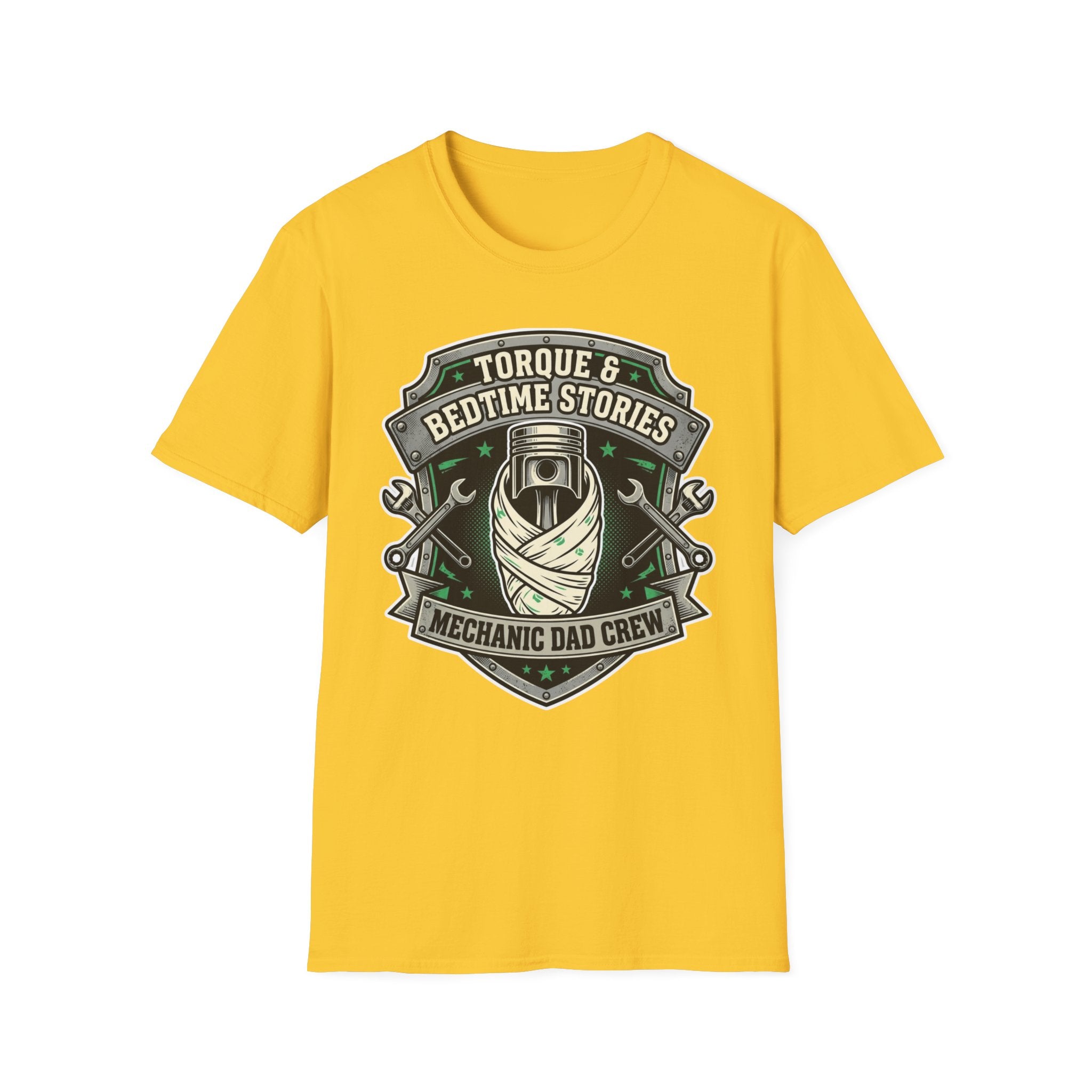 Tourque And Bedtime Stories Mechanic Dad Crew  T-Shirt