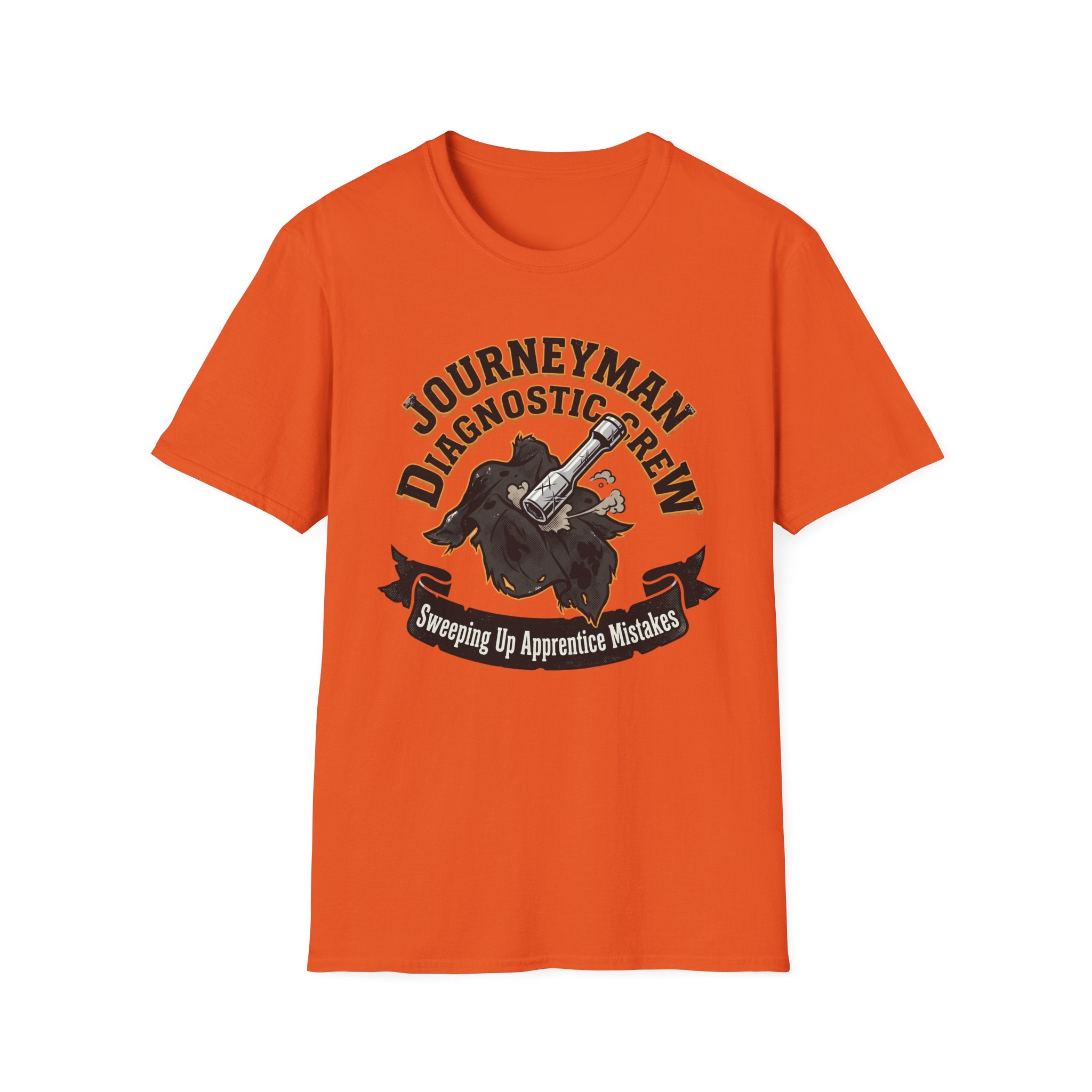 Journeyman Diagnostic Crew Sweeping Up Apprentice Mistakes T-Shirt