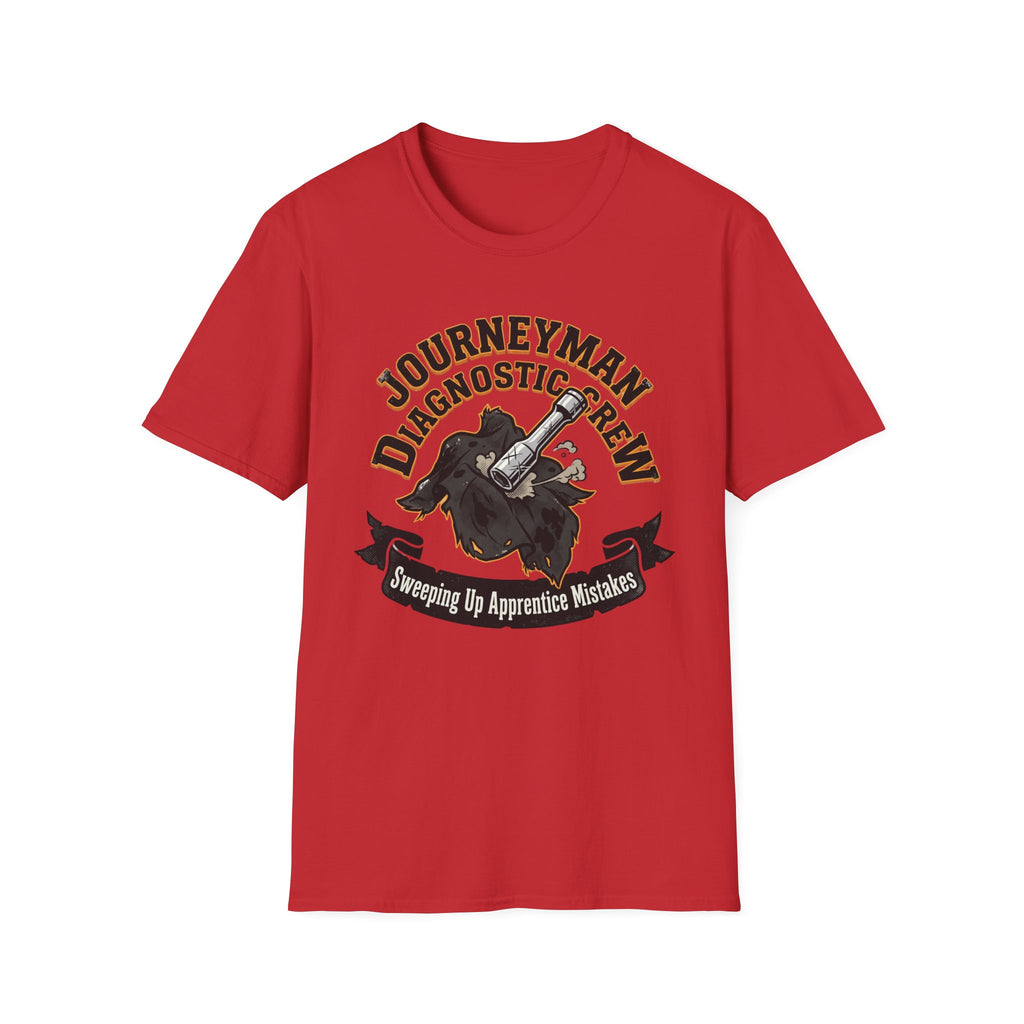Journeyman Diagnostic Crew Sweeping Up Apprentice Mistakes T-Shirt