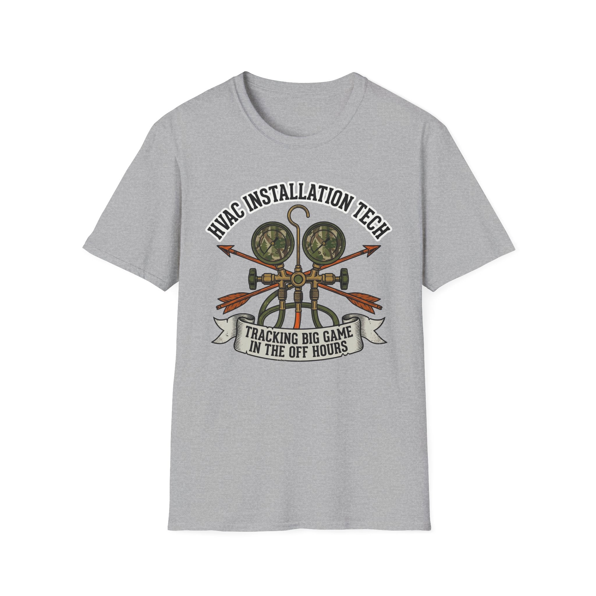 HVAC Installation Tech Tracking Big Game In The Off Hours T-Shirt