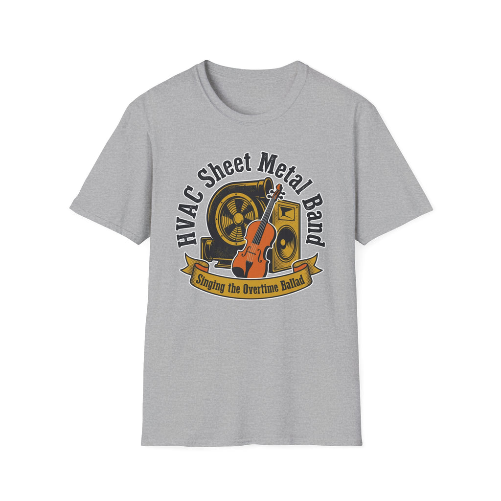 HVAC Sheet Metal Band Singing The Overtime Ballad T-Shirt