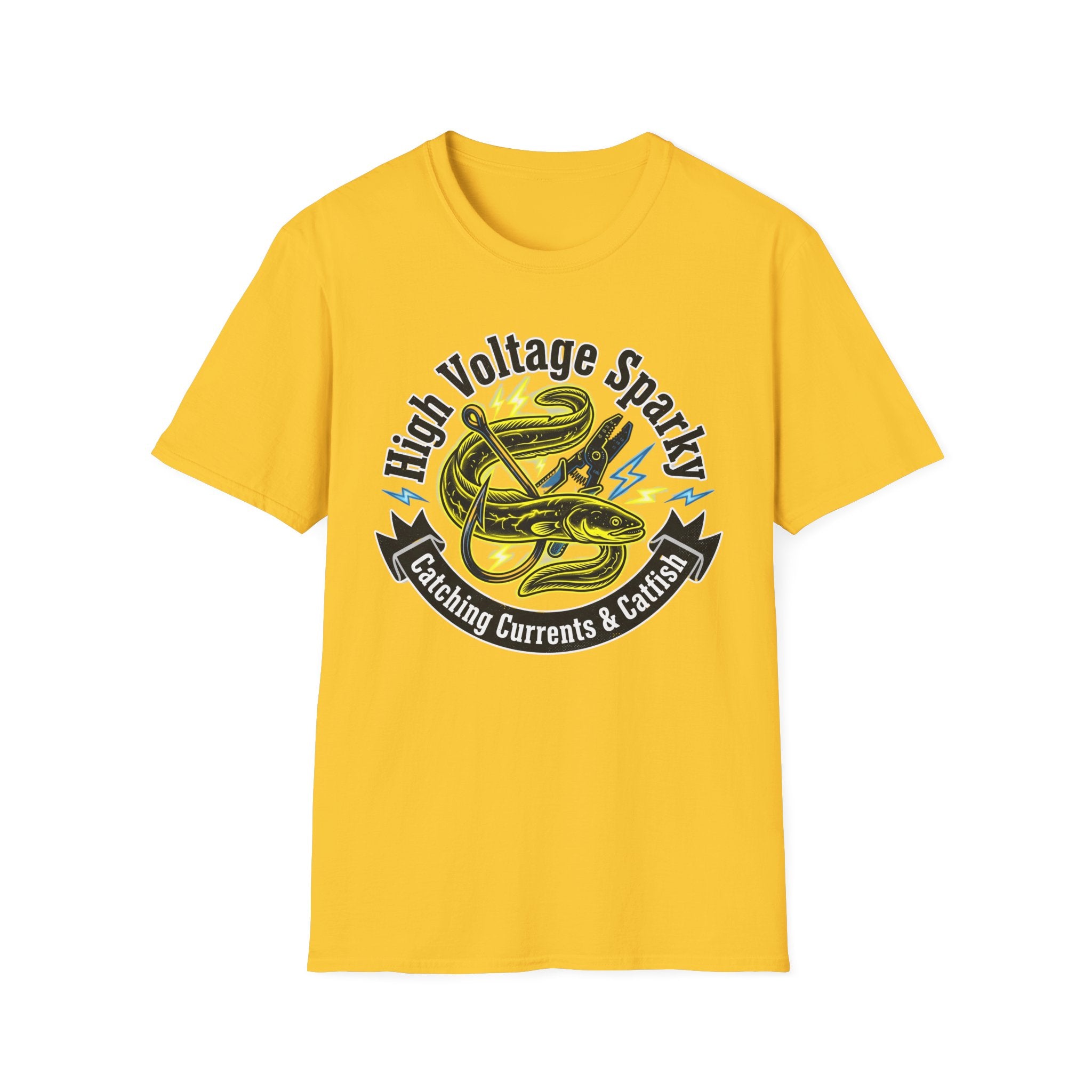 High Voltage Sparky Catching Currents & Catfish  T-Shirt