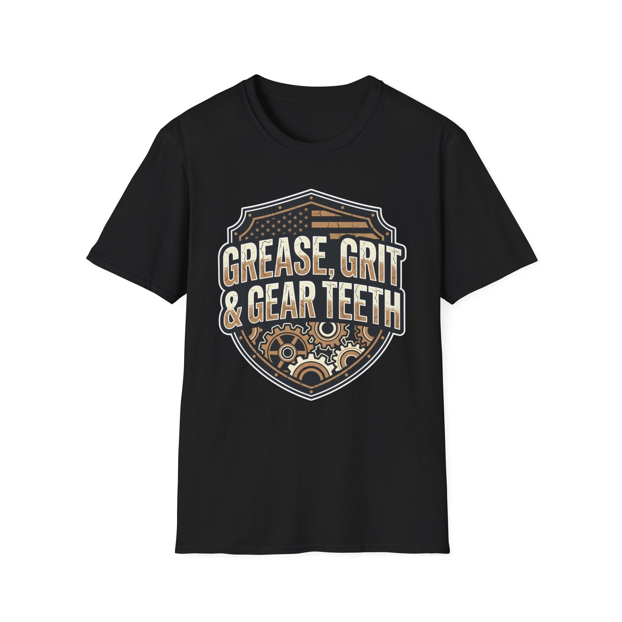 Grease, Grit & Gear Teeth Blue Collar Pride T-Shirt