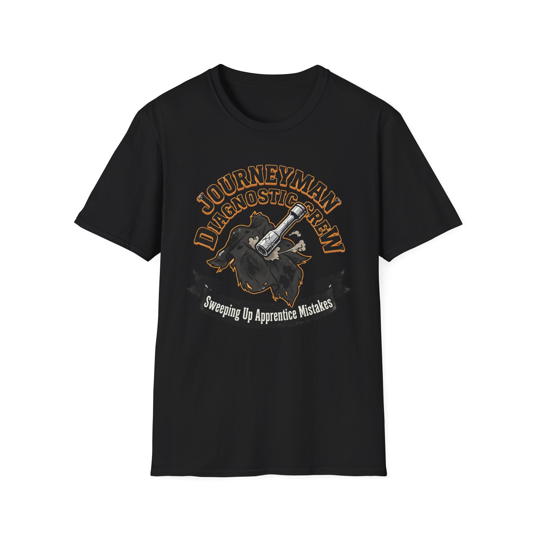 Journeyman Diagnostic Crew Sweeping Up Apprentice Mistakes T-Shirt