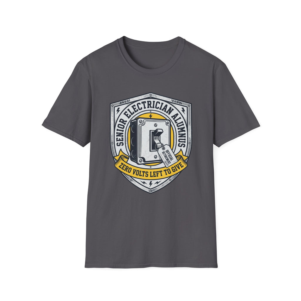 Senior Electrician Alumnus Zero Volts Left To Give T-Shirt