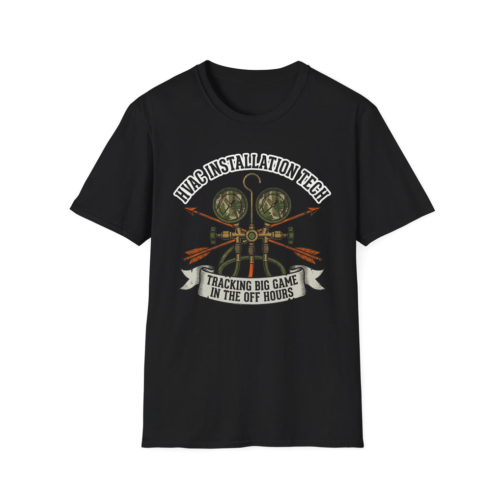 HVAC Installation Tech Tracking Big Game In The Off Hours T-Shirt