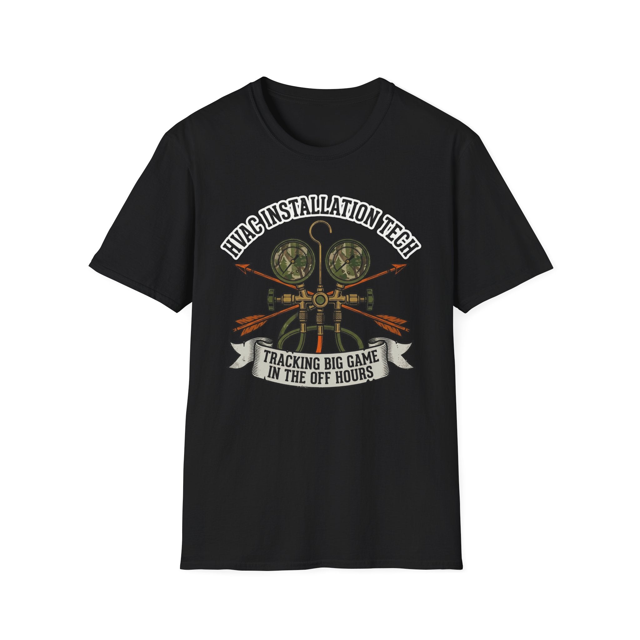 HVAC Installation Tech Tracking Big Game In The Off Hours T-Shirt