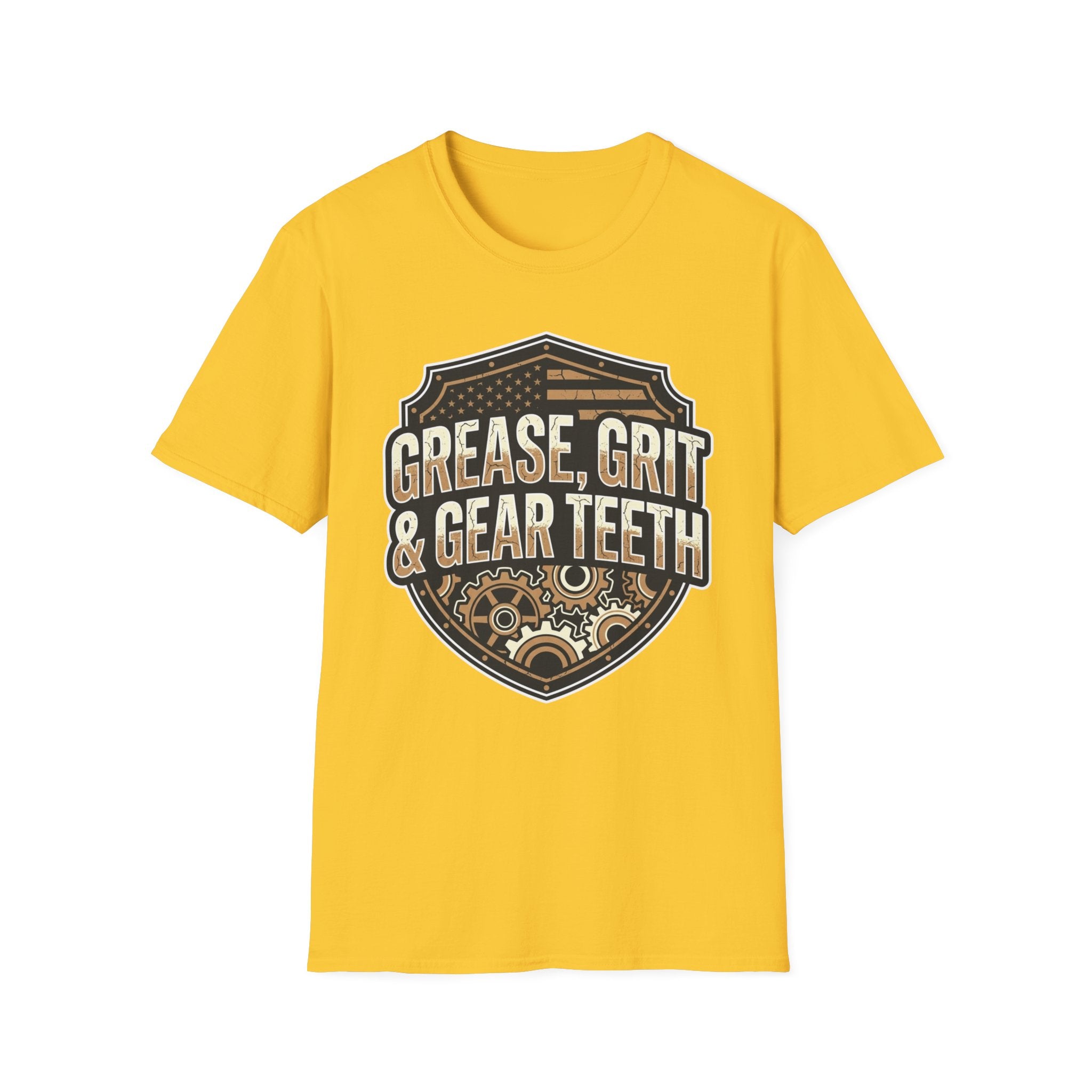 Grease, Grit & Gear Teeth Blue Collar Pride T-Shirt
