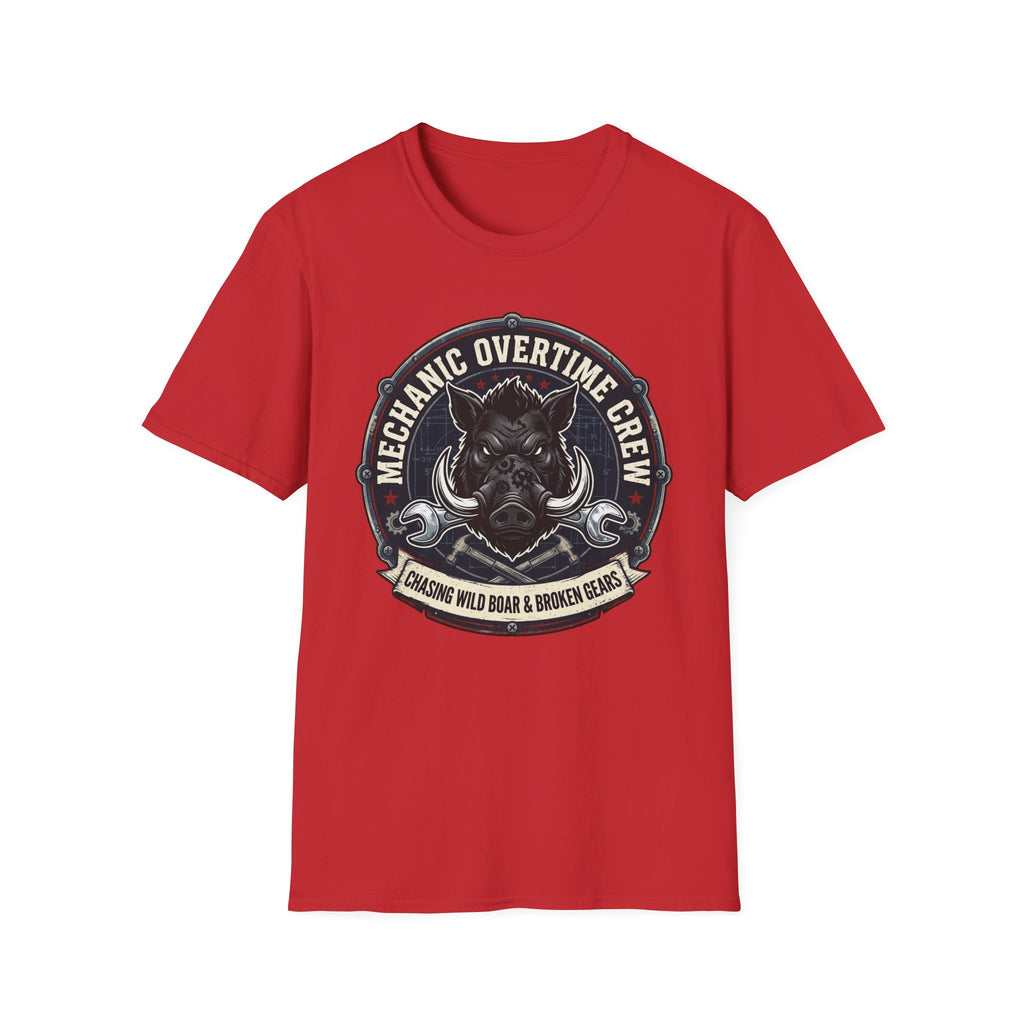 Mechanic Overtime Crew Chasing Wild Boar And Broken Gears T-Shirt