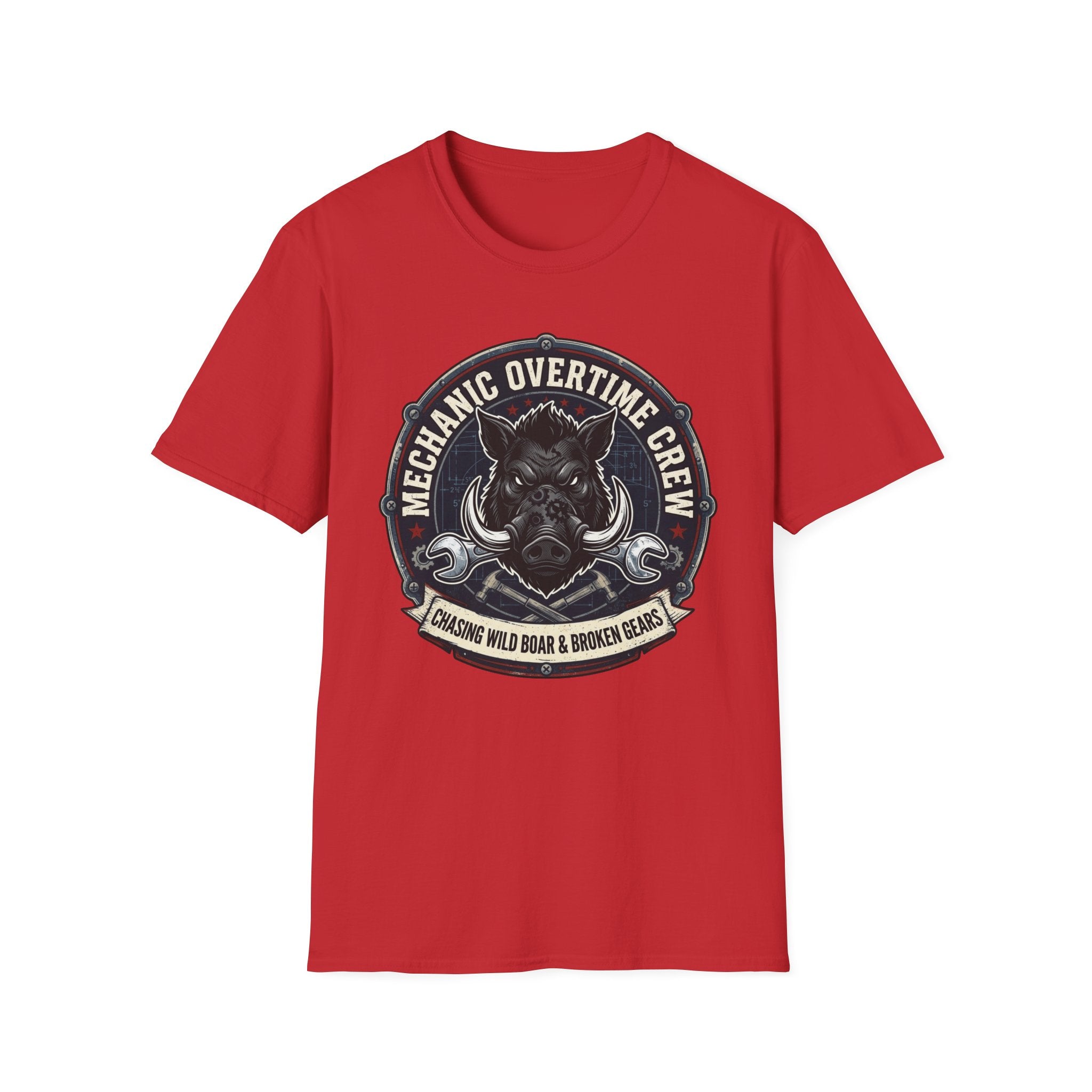 Mechanic Overtime Crew Chasing Wild Boar And Broken Gears T-Shirt