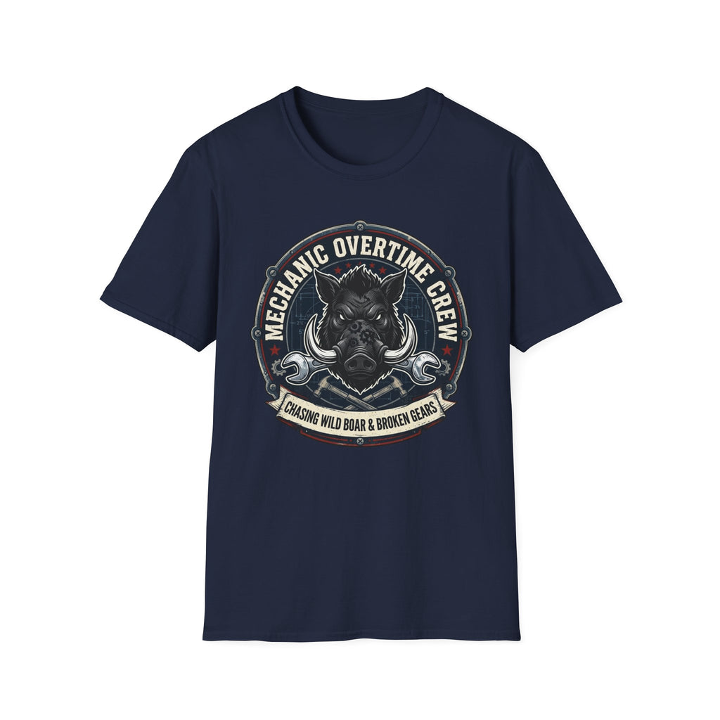 Mechanic Overtime Crew Chasing Wild Boar And Broken Gears T-Shirt