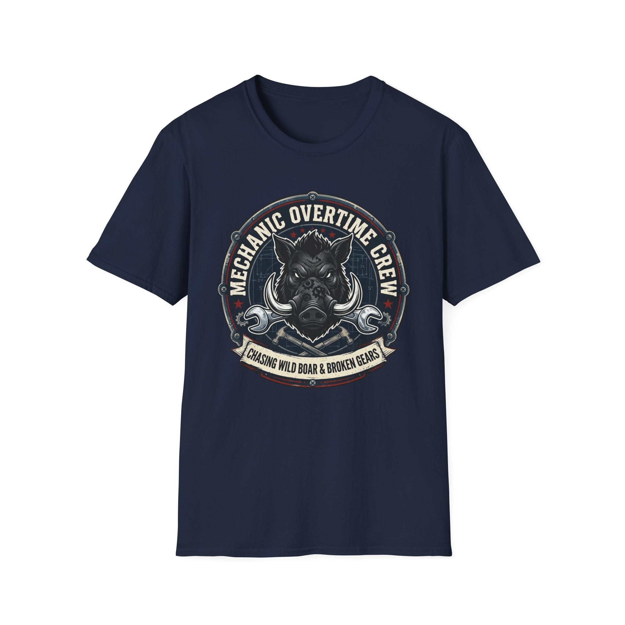 Mechanic Overtime Crew Chasing Wild Boar And Broken Gears T-Shirt