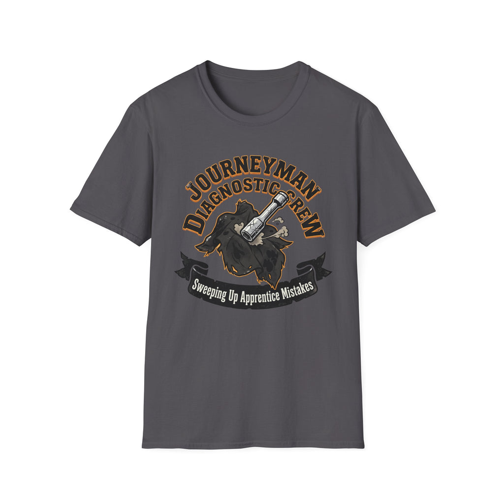 Journeyman Diagnostic Crew Sweeping Up Apprentice Mistakes T-Shirt