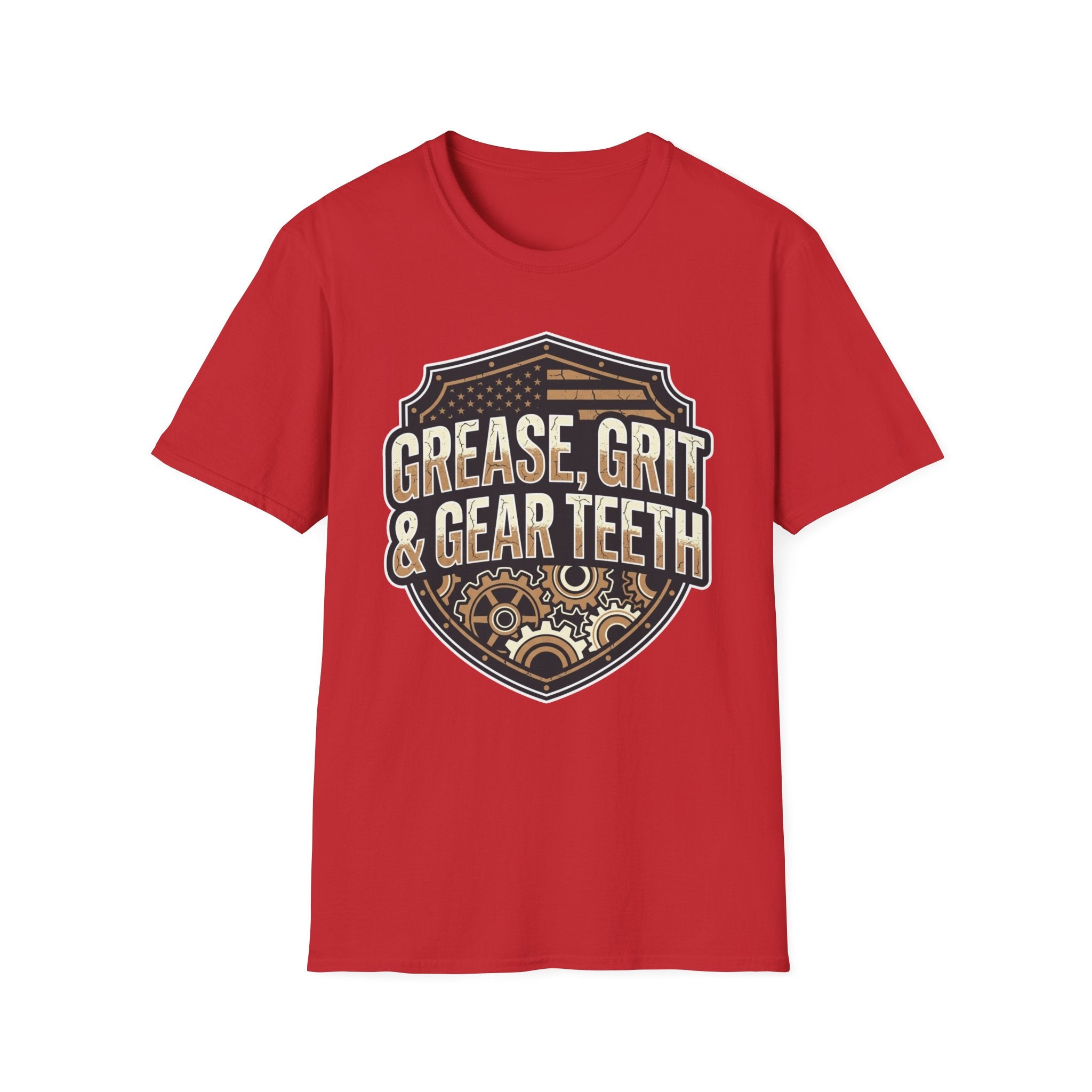 Grease, Grit & Gear Teeth Blue Collar Pride T-Shirt