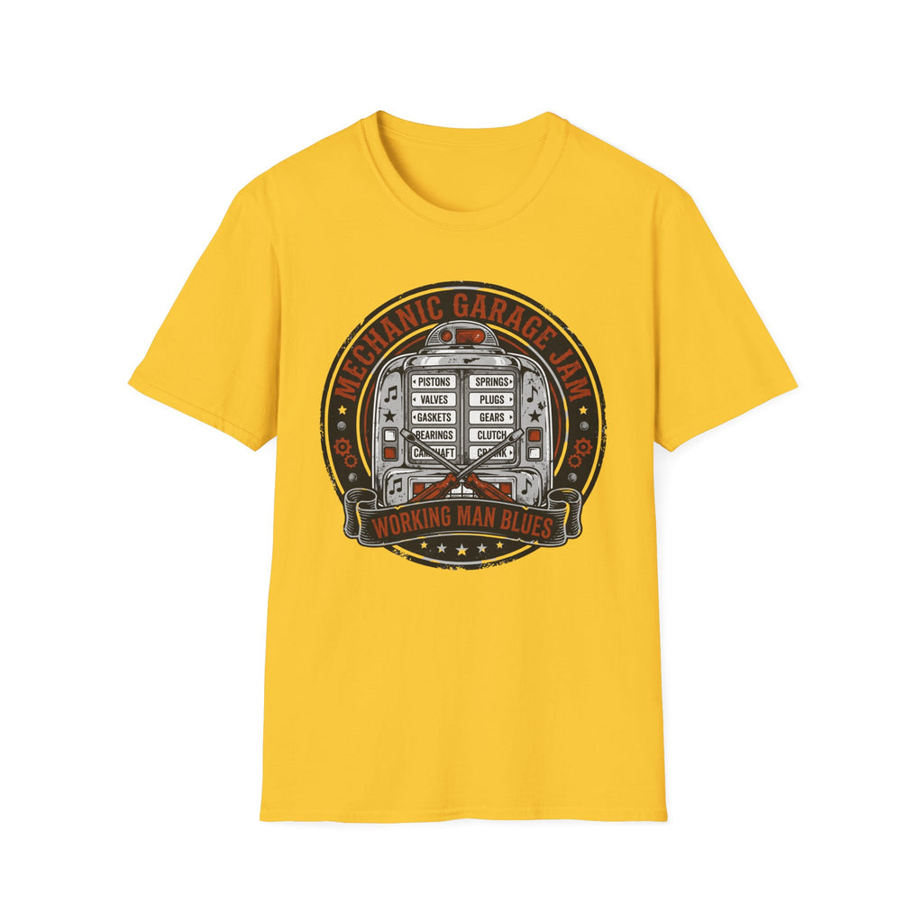 Mechanic Garage Jam Working Man Blues T-Shirt