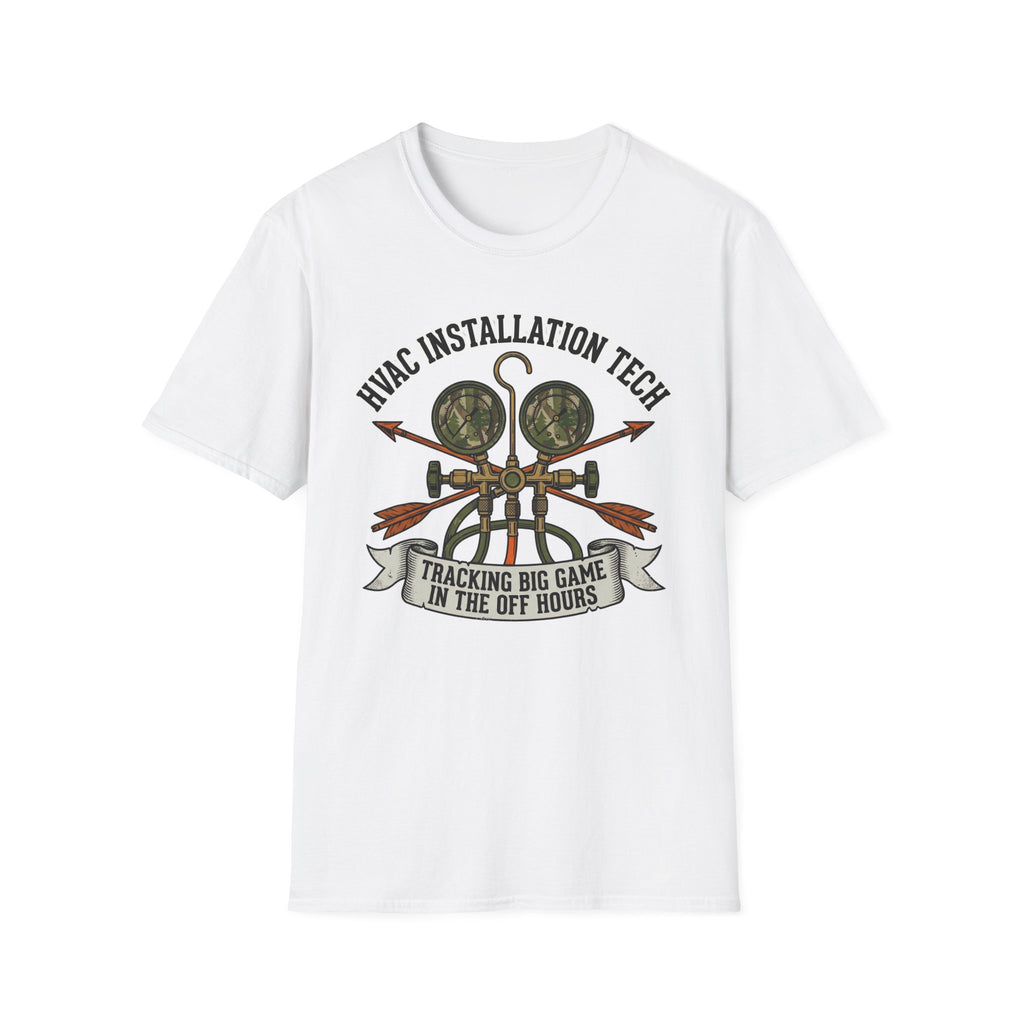 HVAC Installation Tech Tracking Big Game In The Off Hours T-Shirt