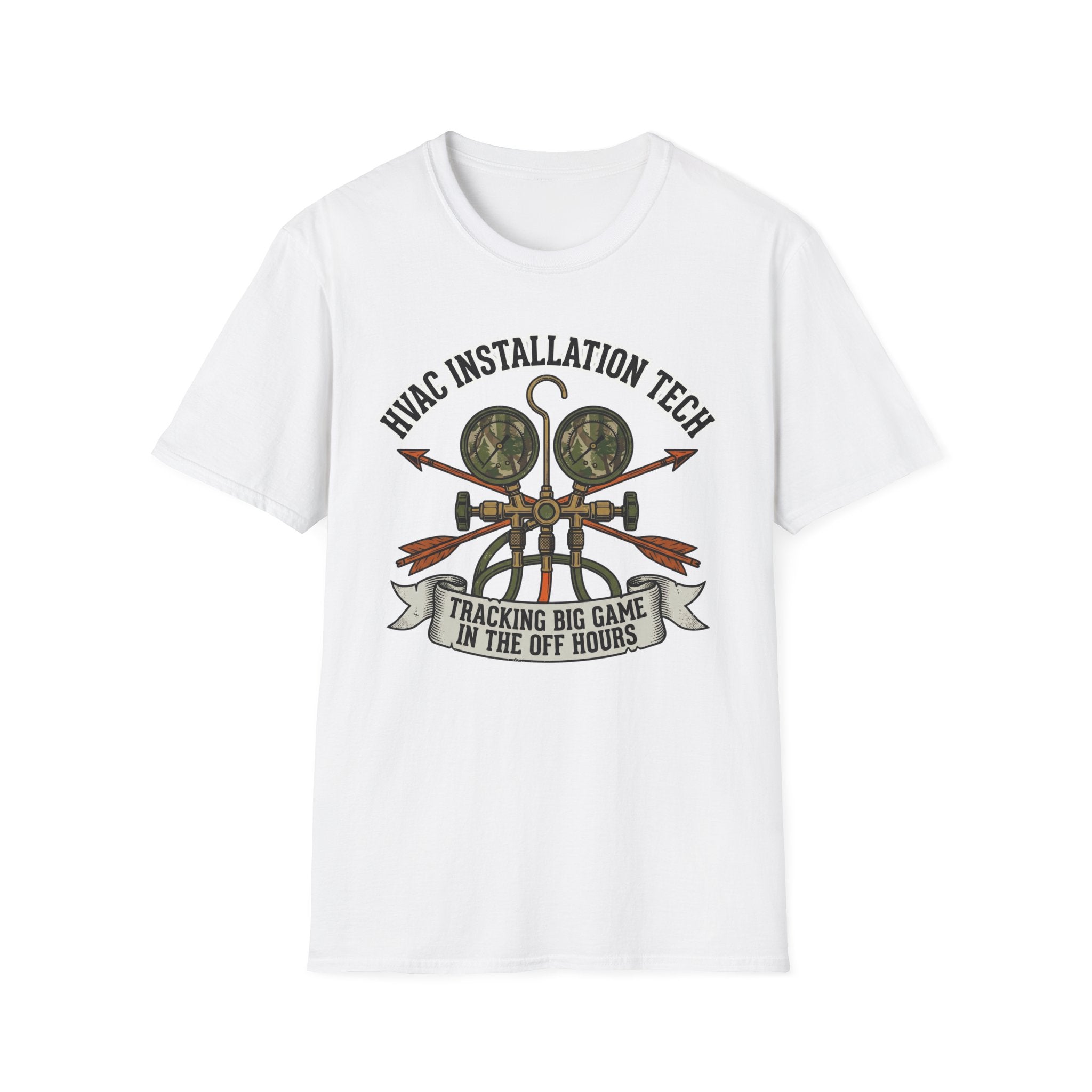 HVAC Installation Tech Tracking Big Game In The Off Hours T-Shirt