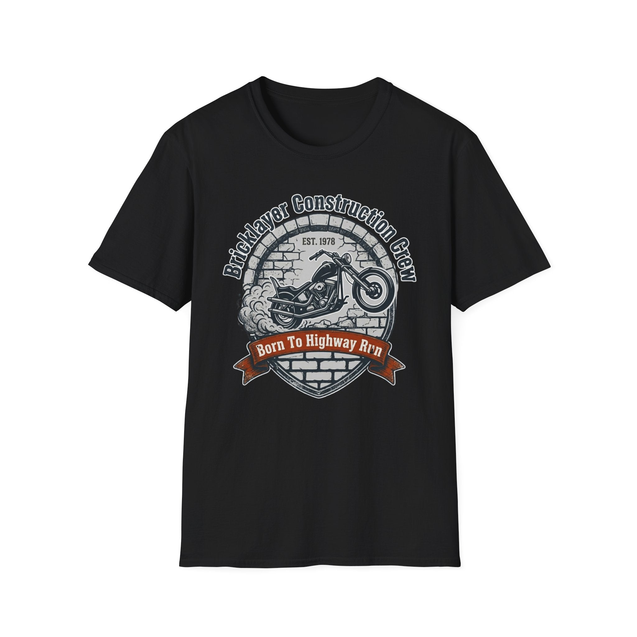 Bricklayer Construction Crew Born to Highway Run T-Shirt