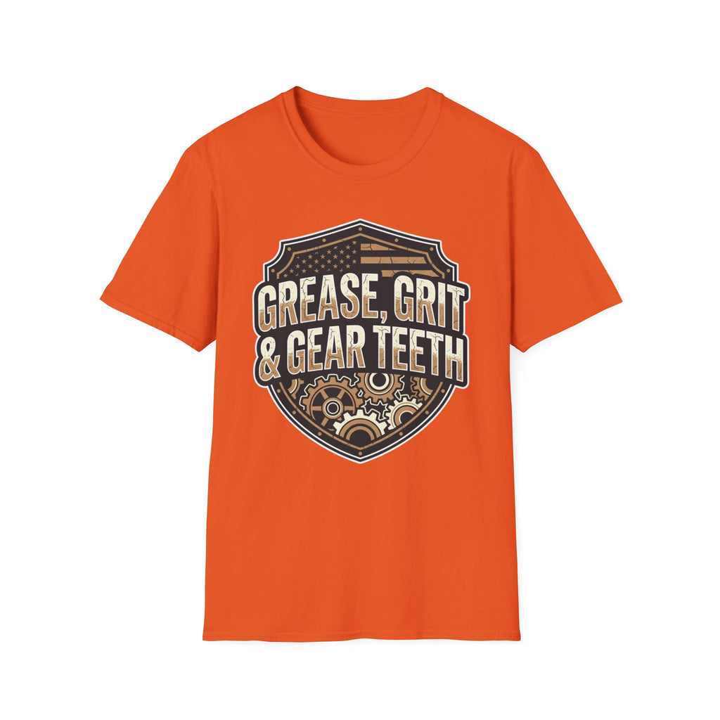 Grease, Grit & Gear Teeth Blue Collar Pride T-Shirt