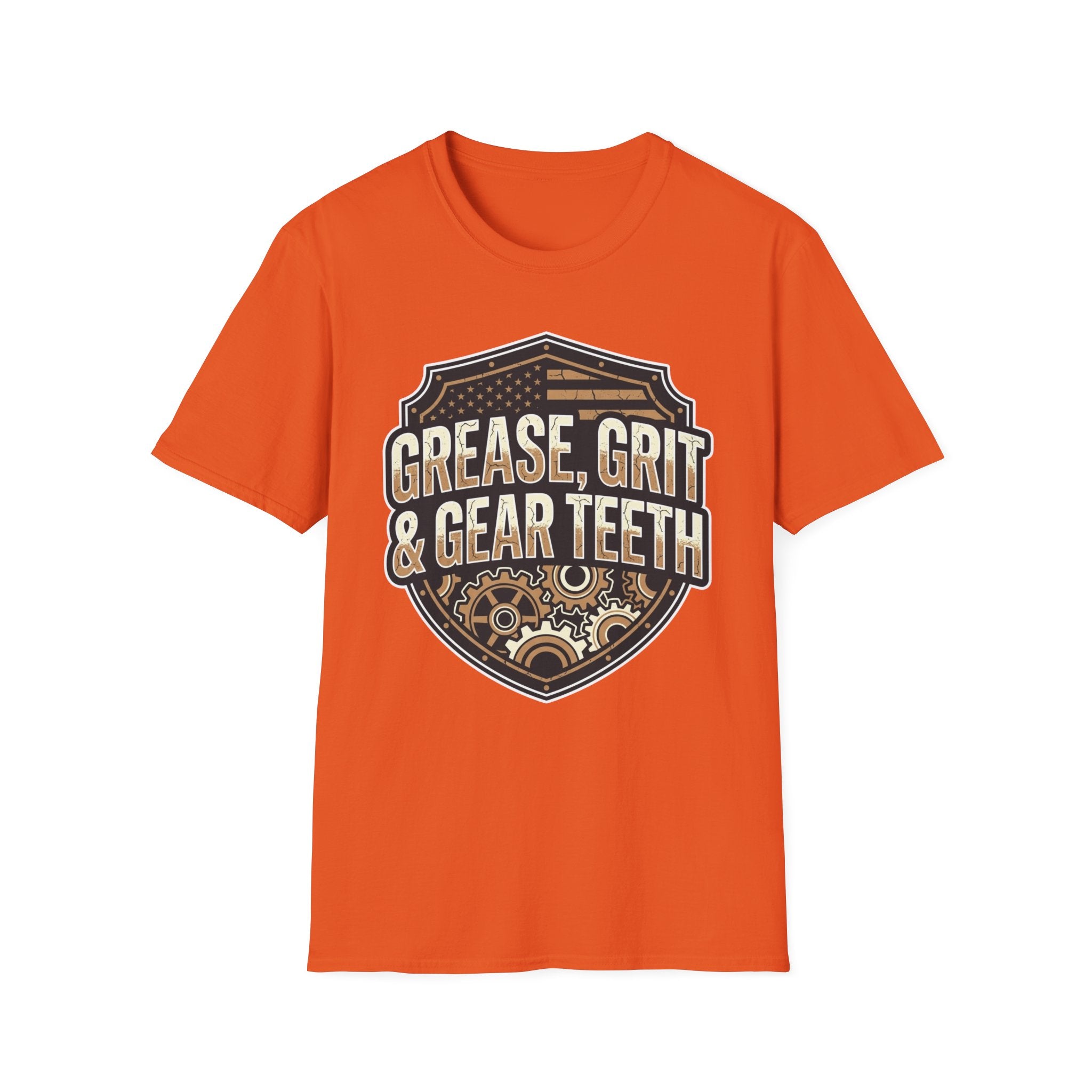 Grease, Grit & Gear Teeth Blue Collar Pride T-Shirt