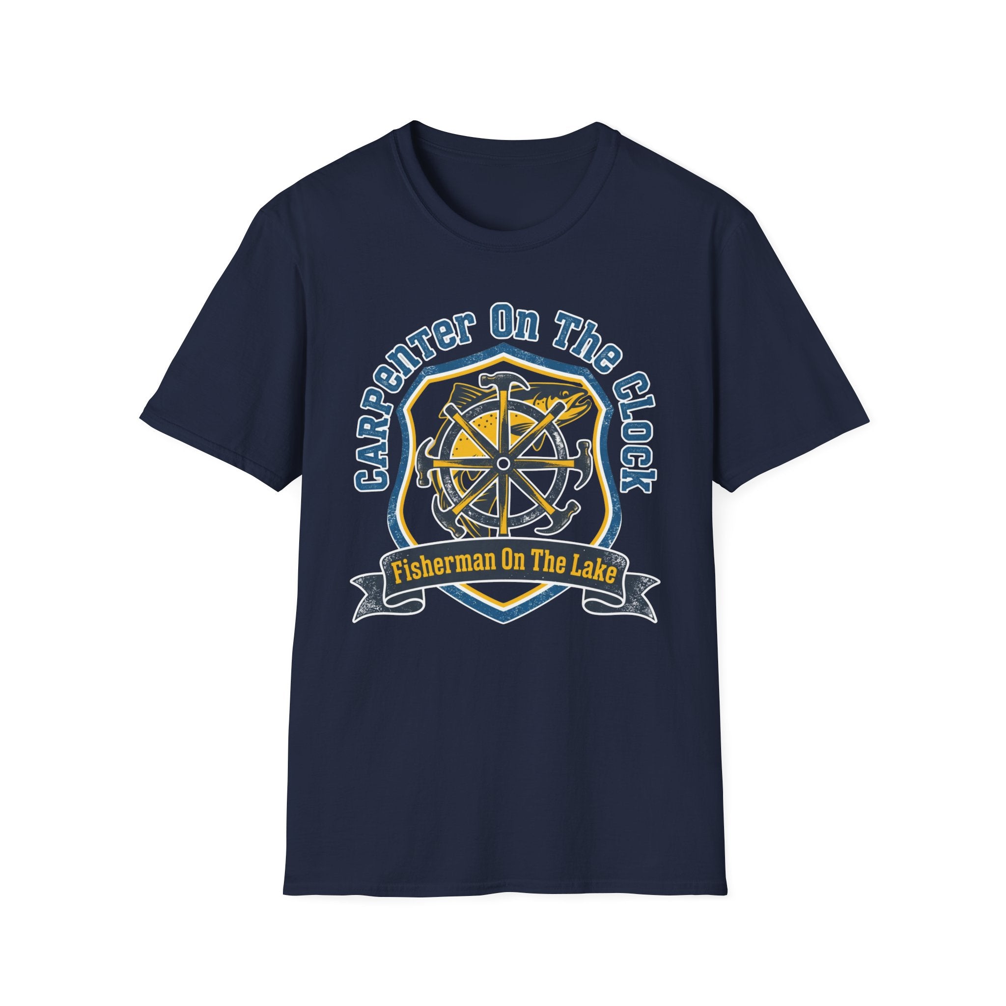 Carpenter On The Clock Fisherman On The Lake  T-Shirt