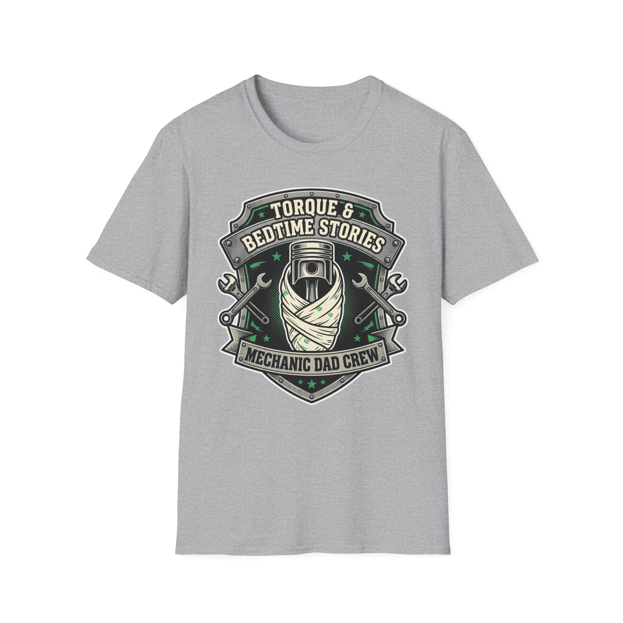 Tourque And Bedtime Stories Mechanic Dad Crew  T-Shirt