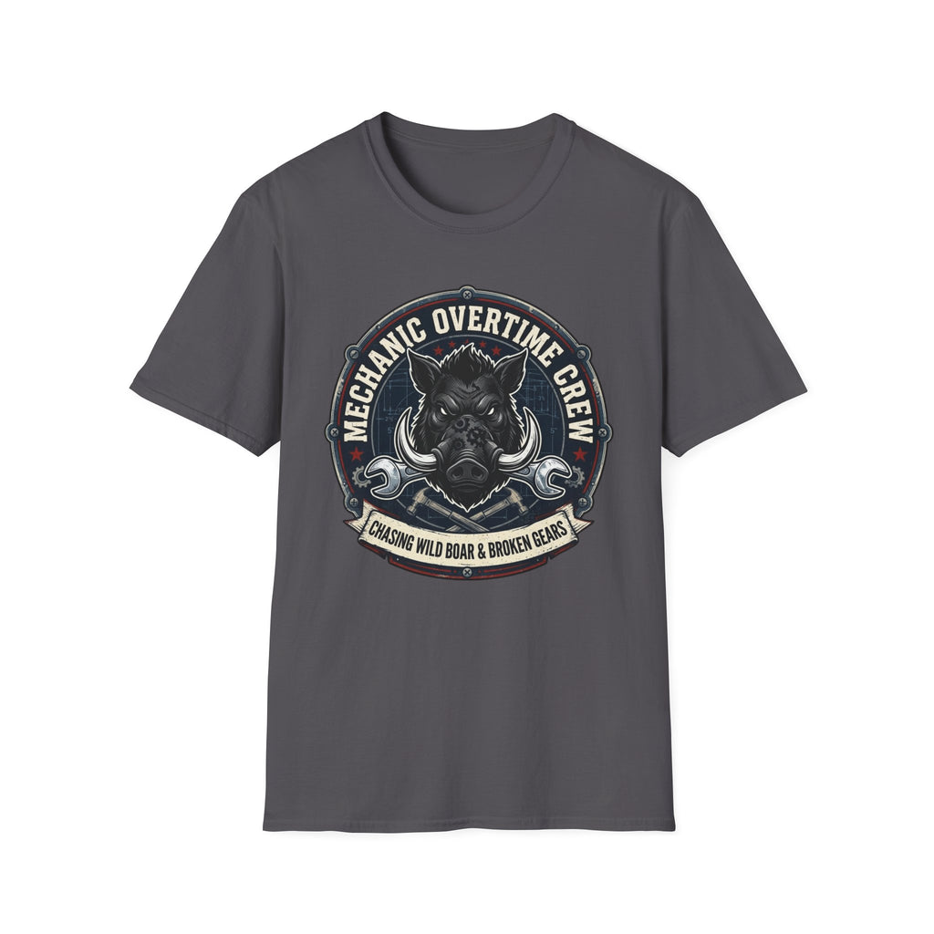 Mechanic Overtime Crew Chasing Wild Boar And Broken Gears T-Shirt