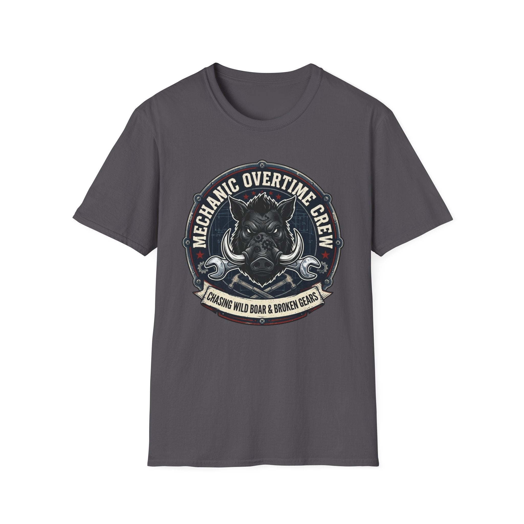 Mechanic Overtime Crew Chasing Wild Boar And Broken Gears T-Shirt