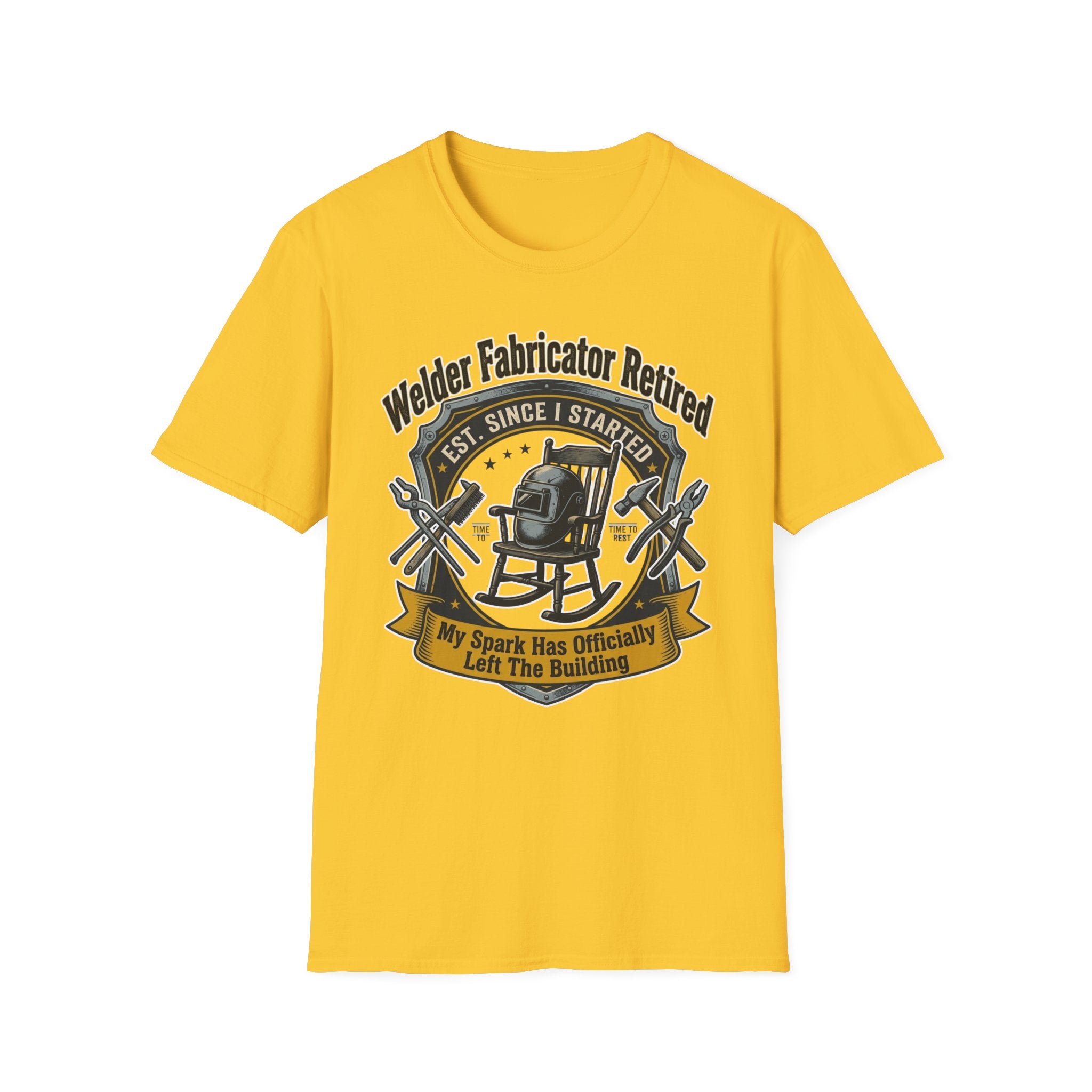 Welder Fabricator Retired My Spark Has Officially Left The Building T-Shirt