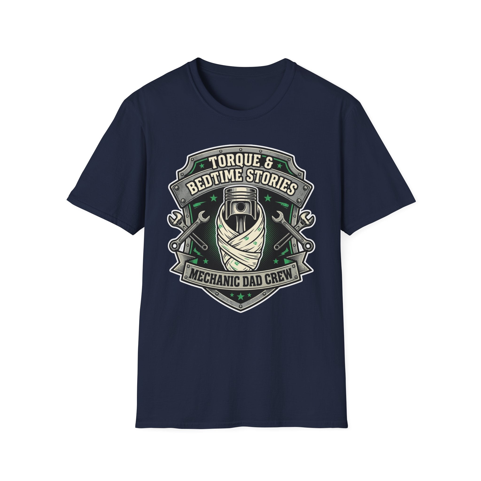 Tourque And Bedtime Stories Mechanic Dad Crew  T-Shirt
