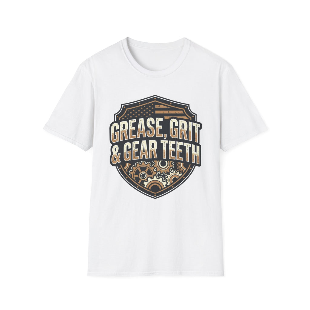 Grease, Grit & Gear Teeth Blue Collar Pride T-Shirt