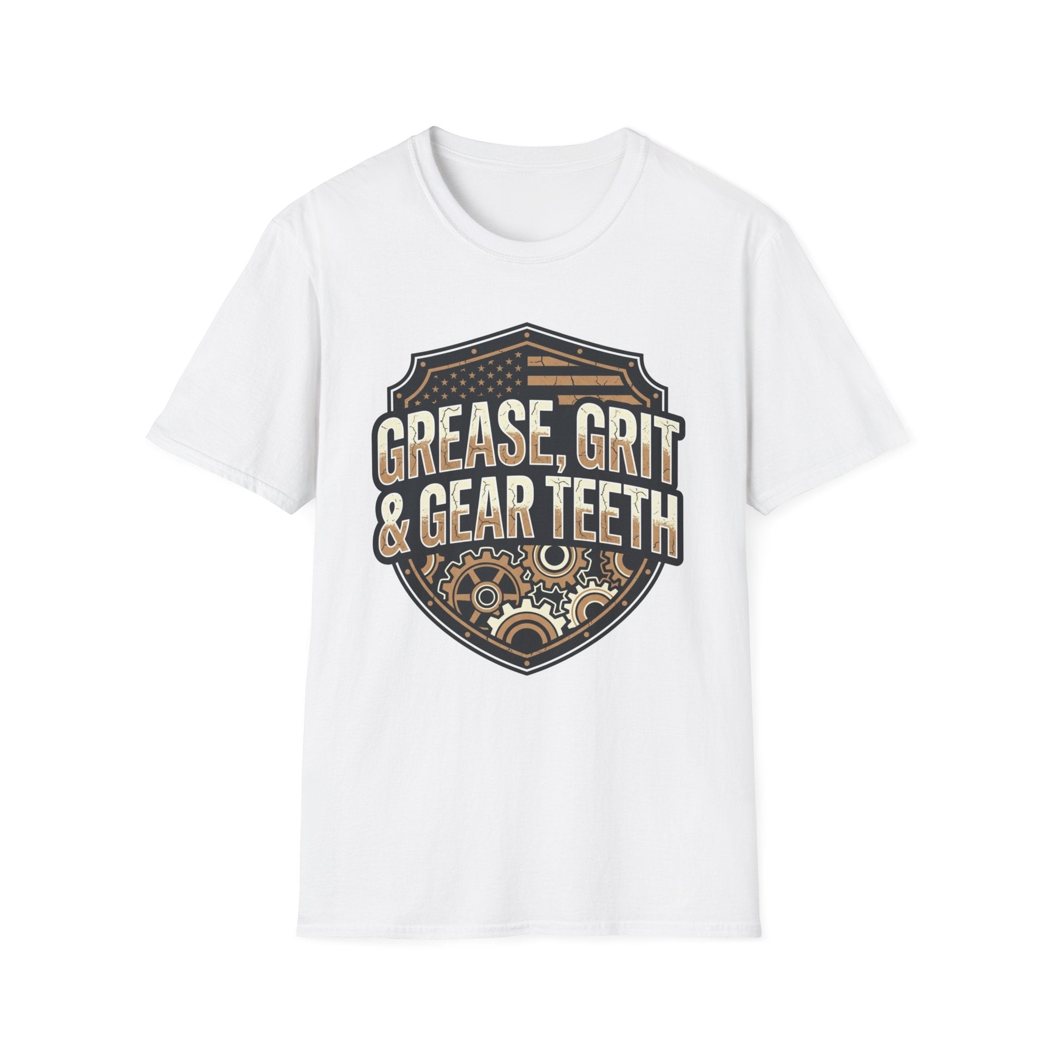 Grease, Grit & Gear Teeth Blue Collar Pride T-Shirt