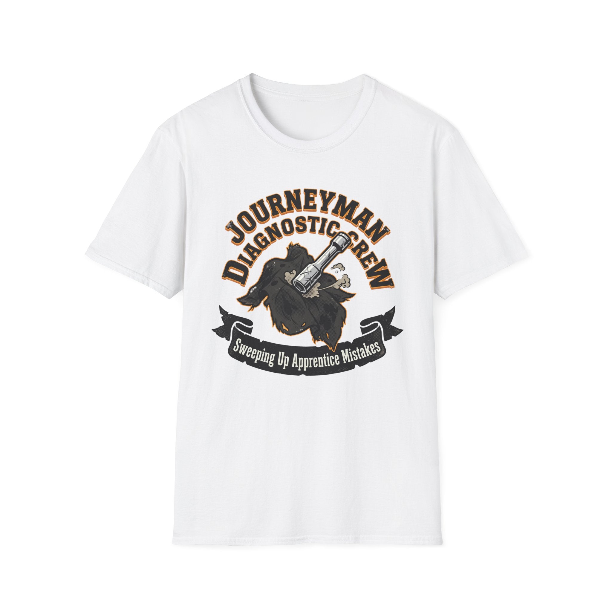 Journeyman Diagnostic Crew Sweeping Up Apprentice Mistakes T-Shirt