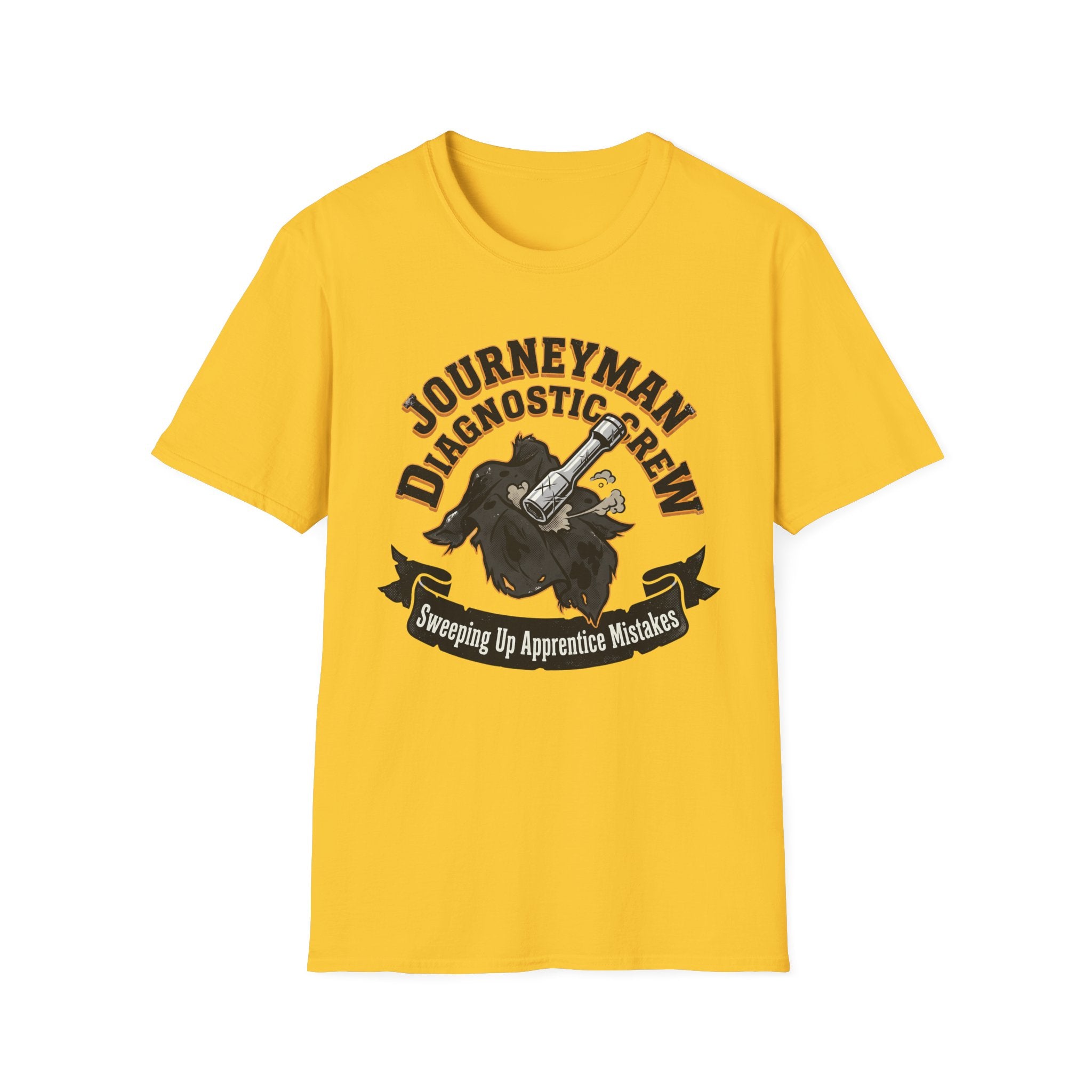 Journeyman Diagnostic Crew Sweeping Up Apprentice Mistakes T-Shirt