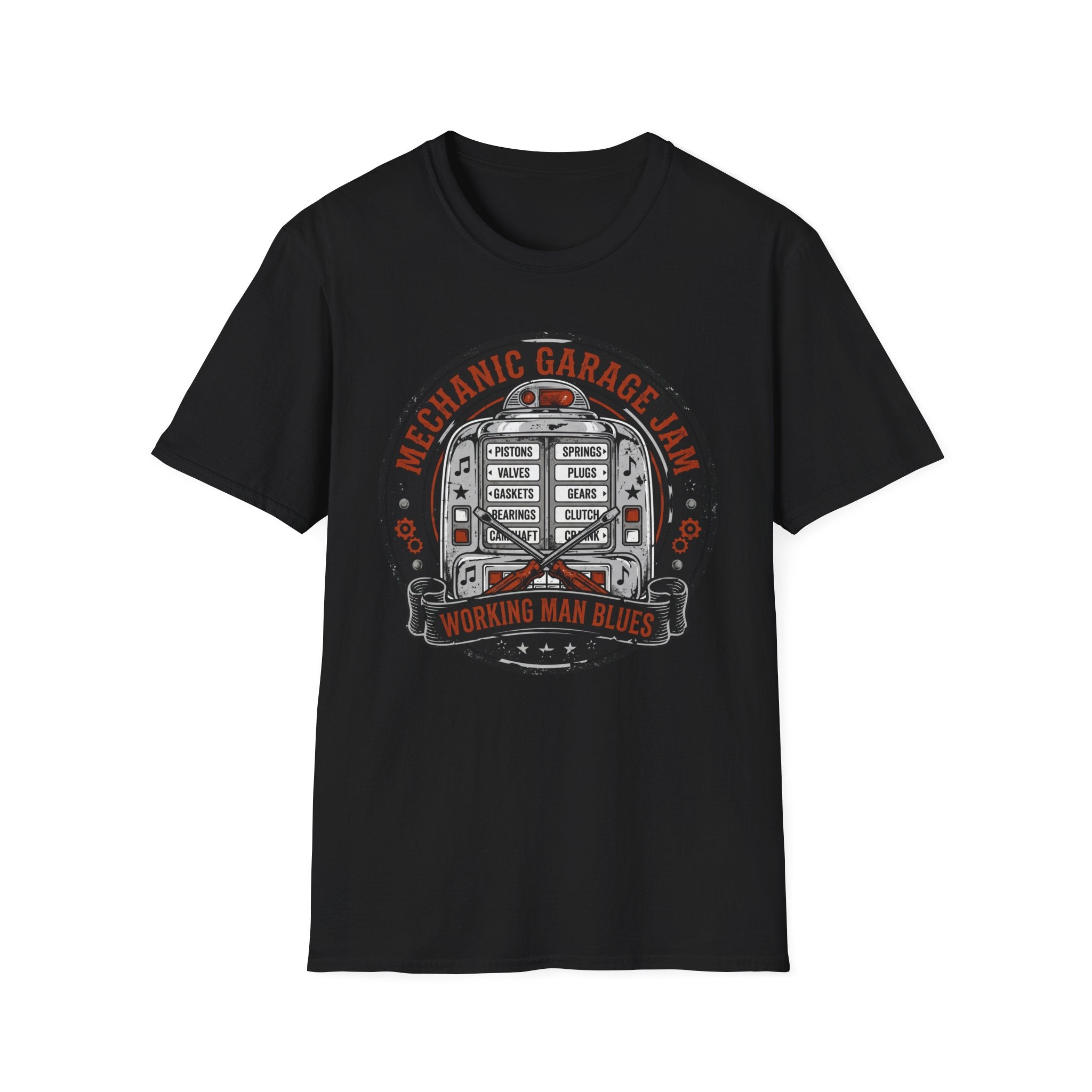 Mechanic Garage Jam Working Man Blues T-Shirt